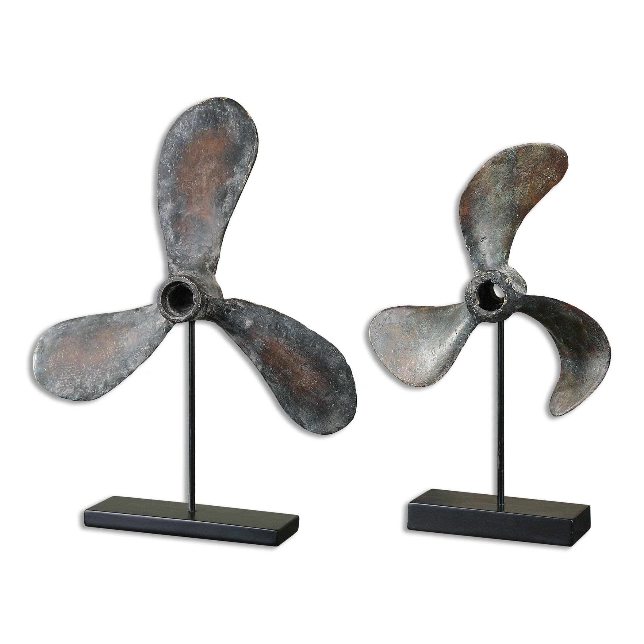 PROPELLERS RUST SCULPTURES, SET OF 2 - Remutear