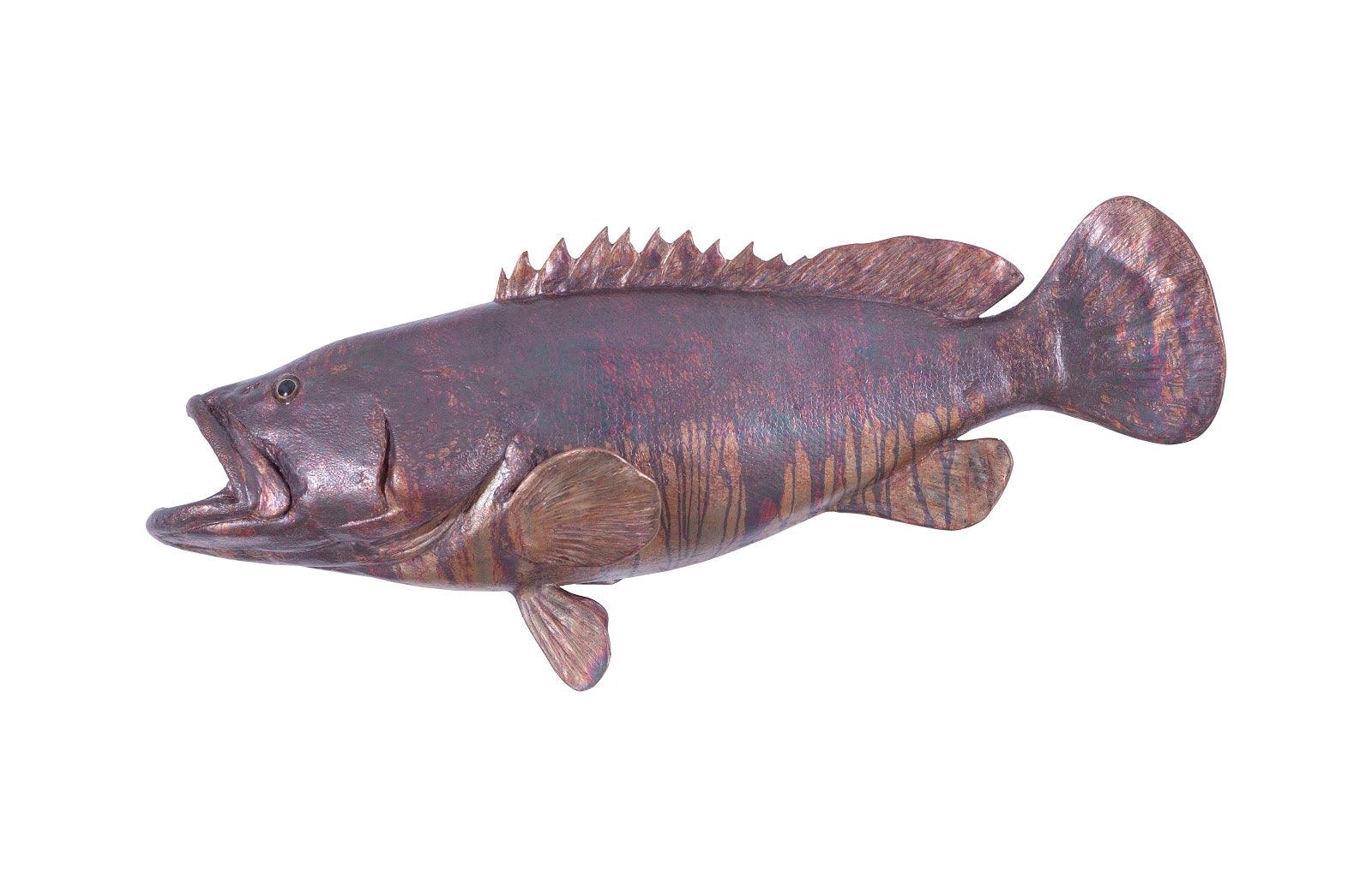 Estuary Cod Fish Wall Sculpture, Resin, Copper Patina Finish - Remutear
