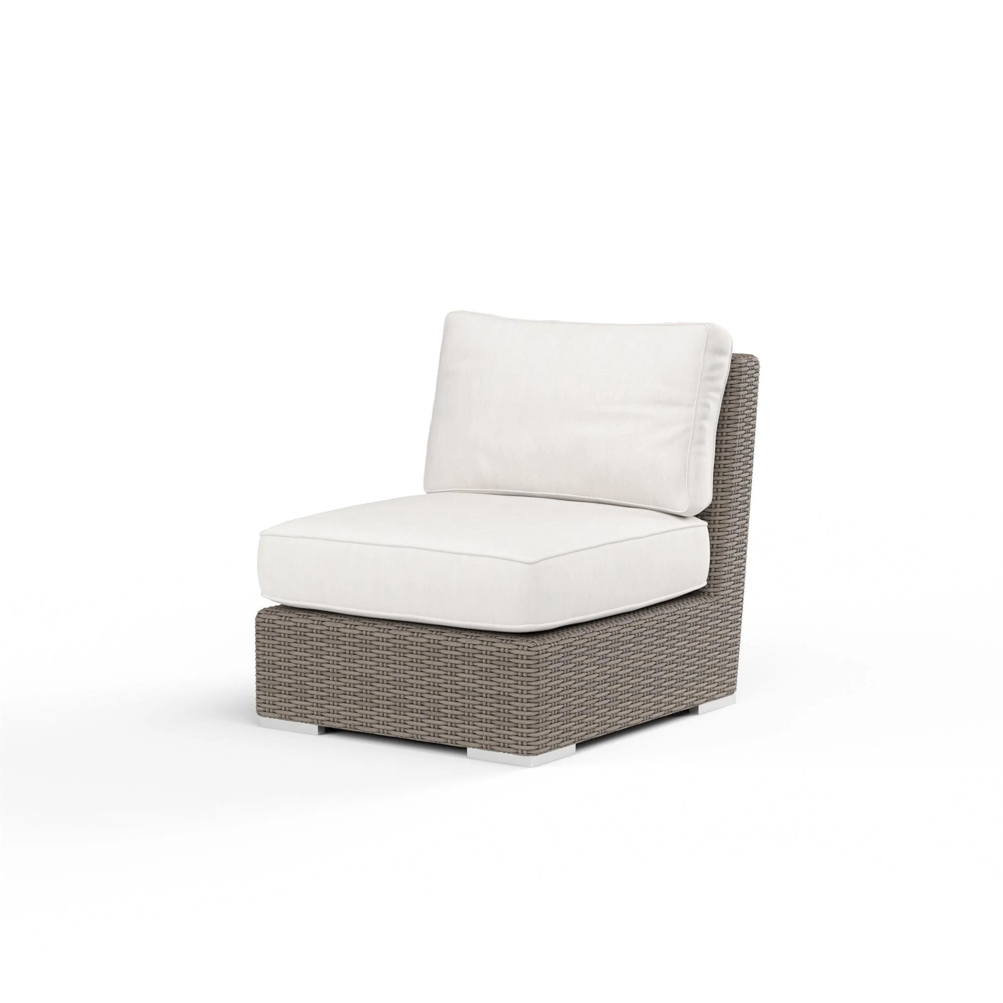 Coronado Armless Club Chair in Canvas Flax w/ Self Welt - Remutear