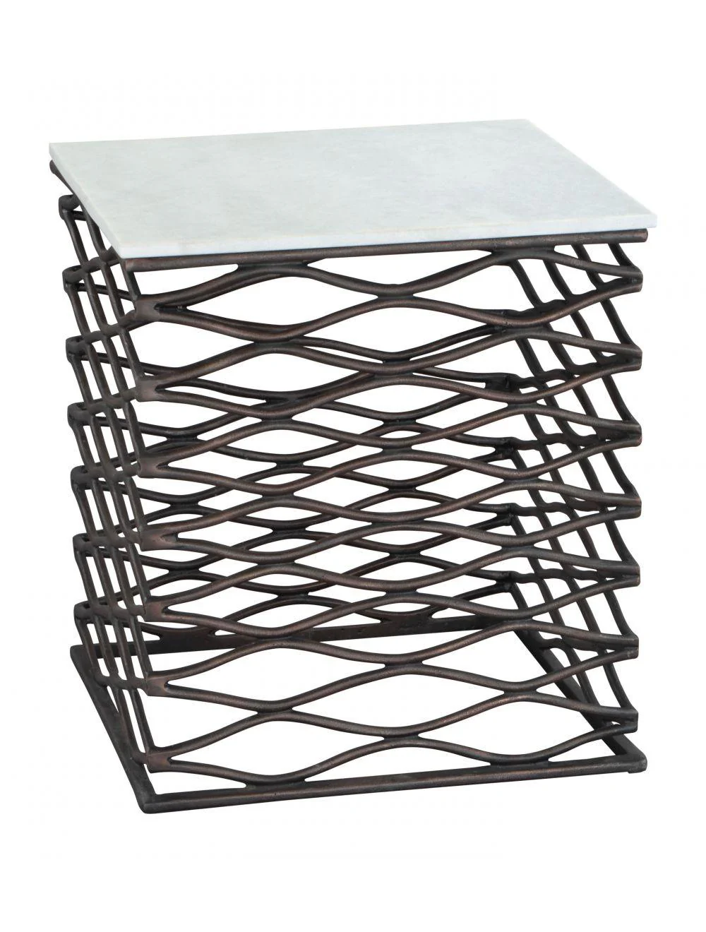 Duke Side Table White & Antique Black - Remutear