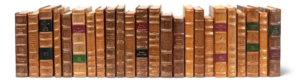 Faux Tan Leather Books - Set Of 24 - Remutear