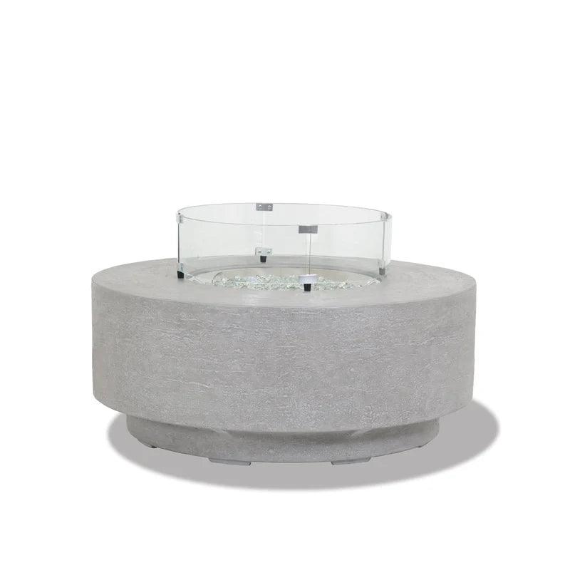 Round Fire Table Glass Surround - Remutear