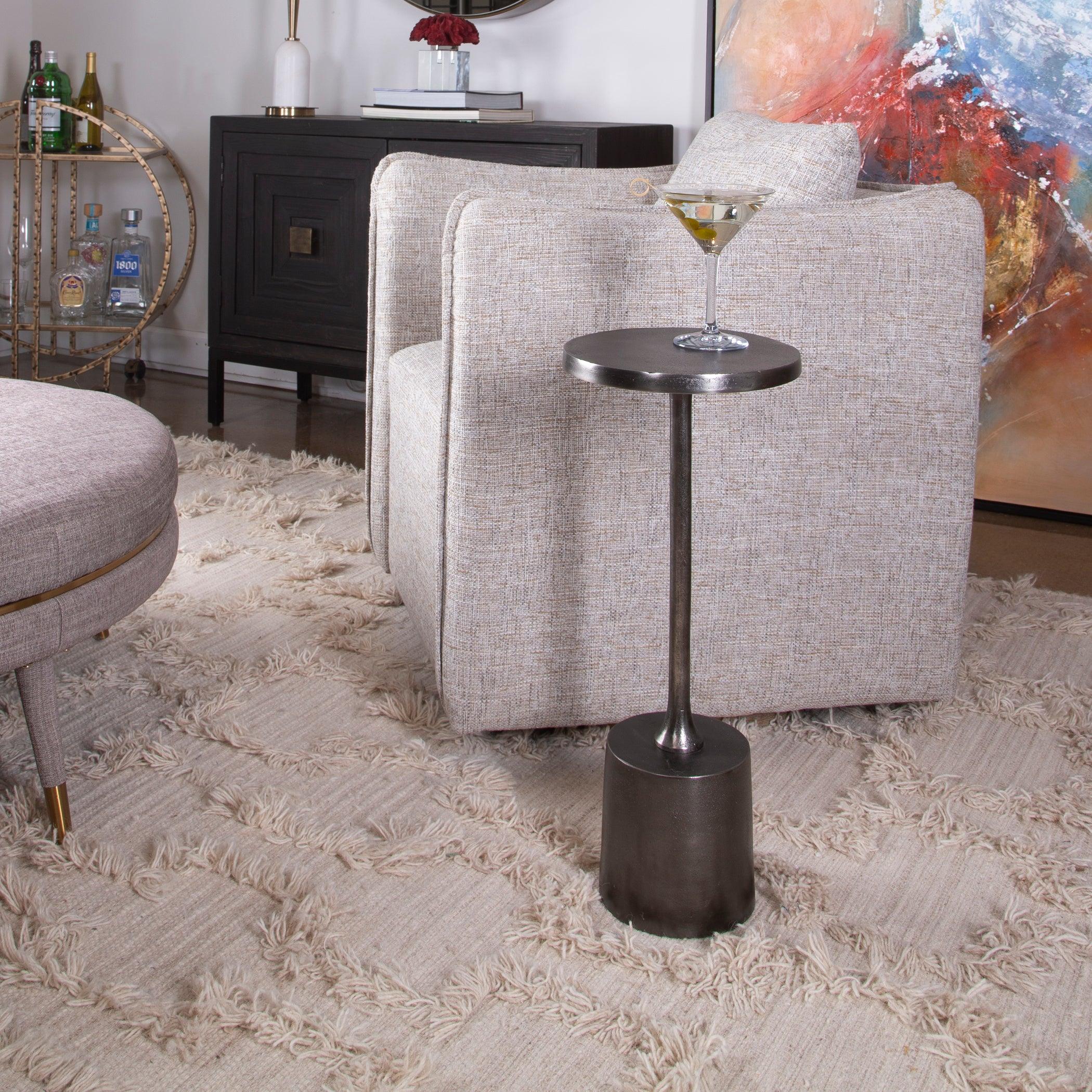 Sanaga Drink Table Nickel - Remutear