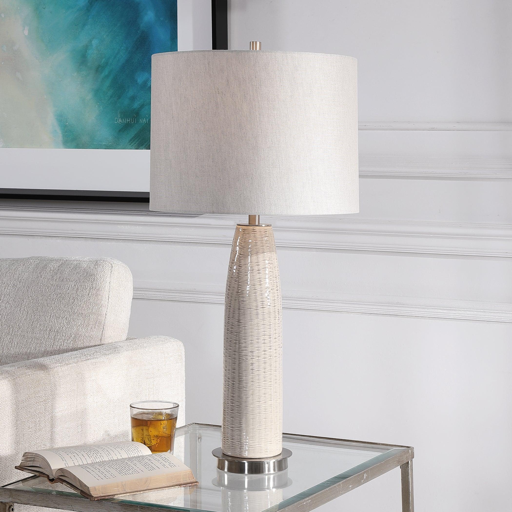 DELGADO LIGHT GRAY TABLE LAMP - Remutear