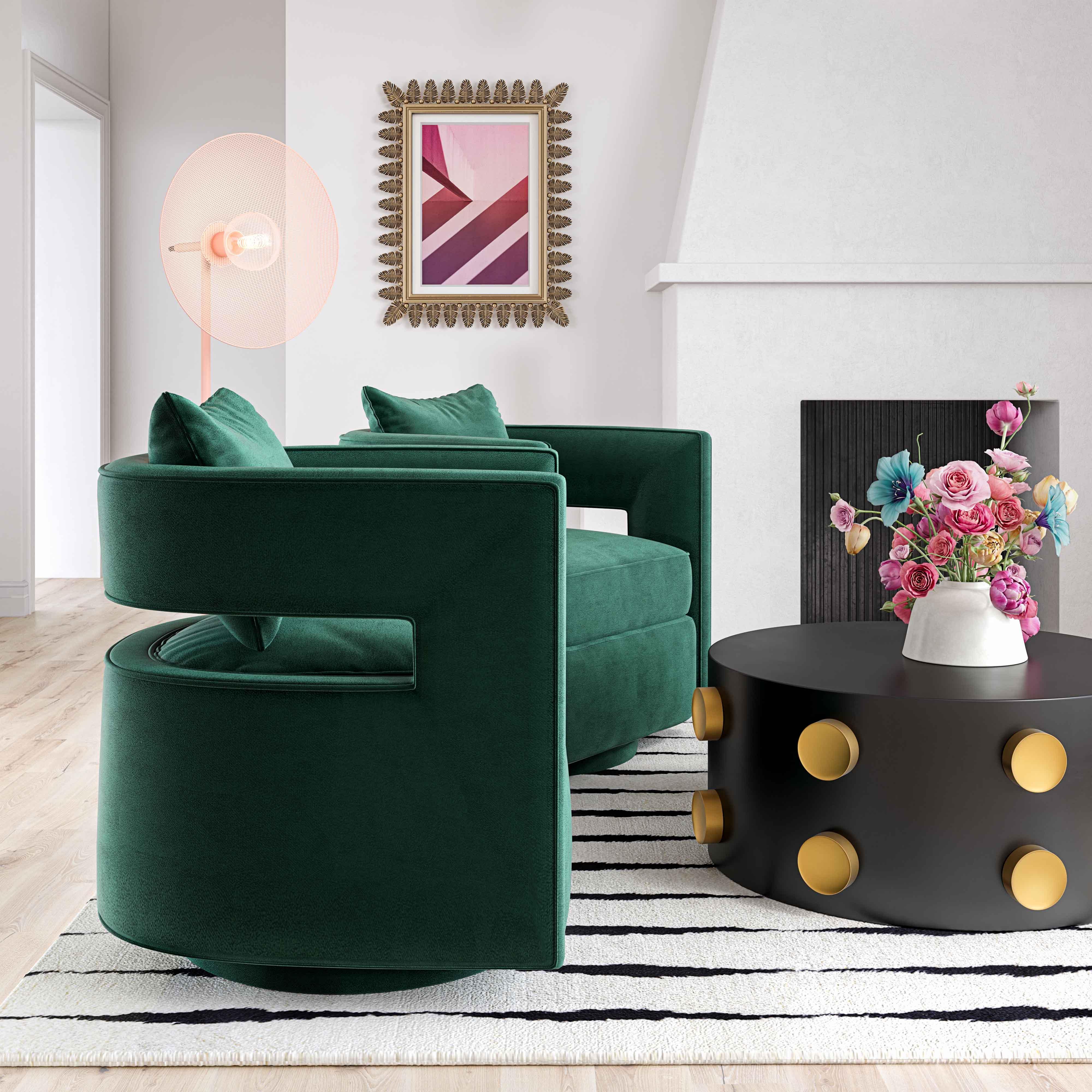 Kennedy Forest Green Swivel Chair - Remutear