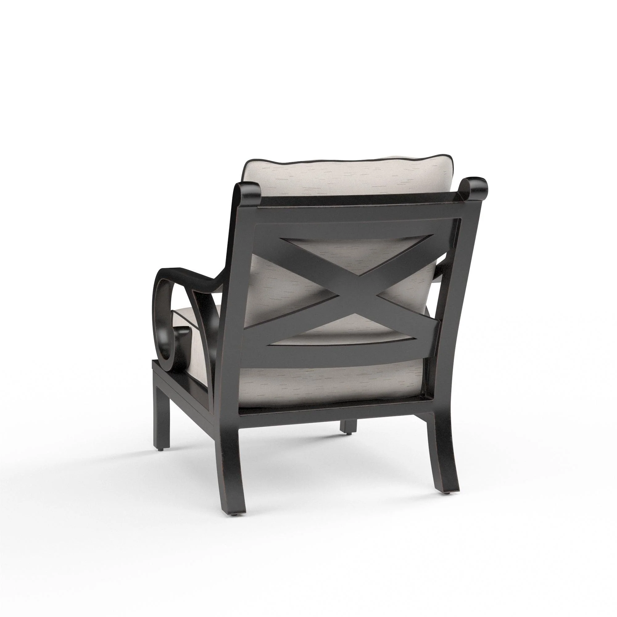 Monterey Club Chair in Frequency Sand w/ Contrast Canvas Java Welt - Remutear