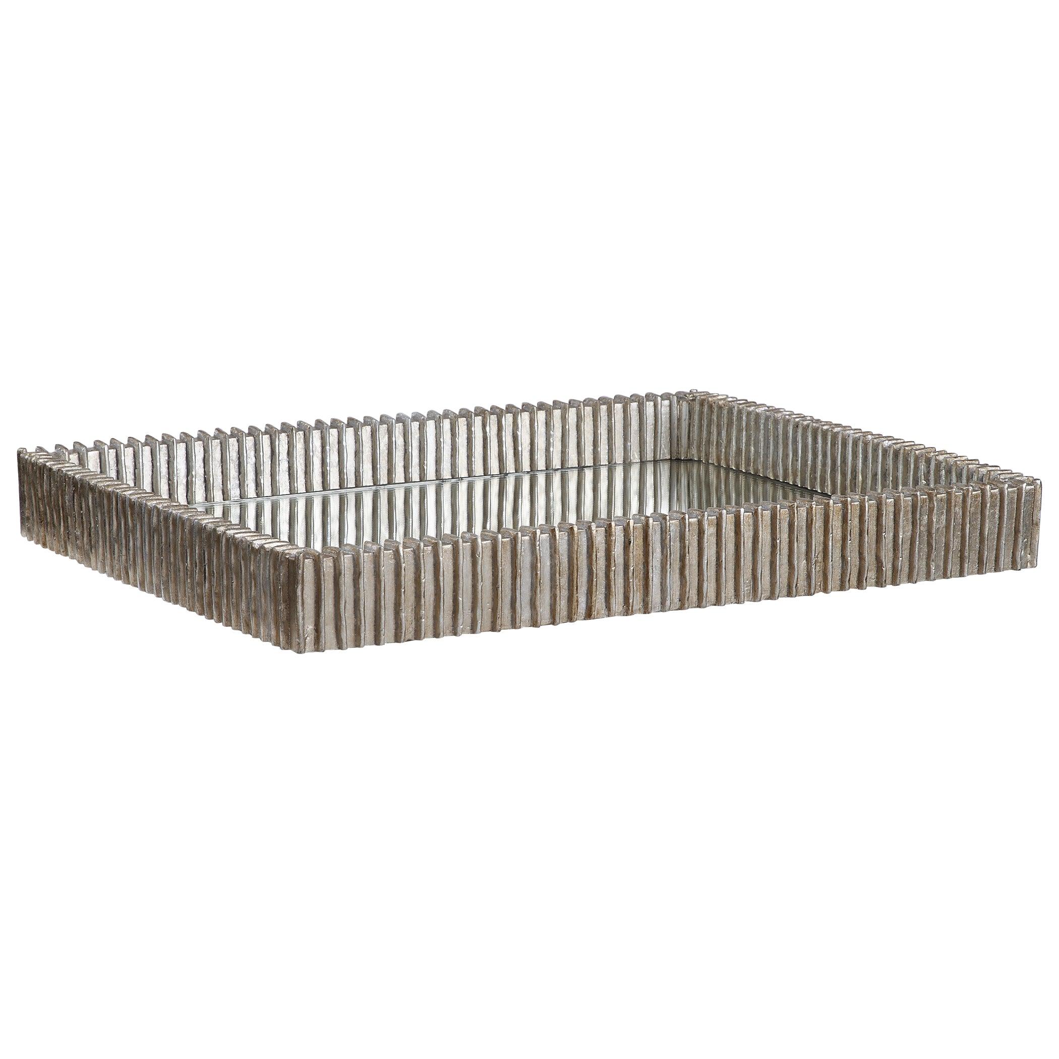 TALMAGE SILVER MIRRORED TRAY - Remutear