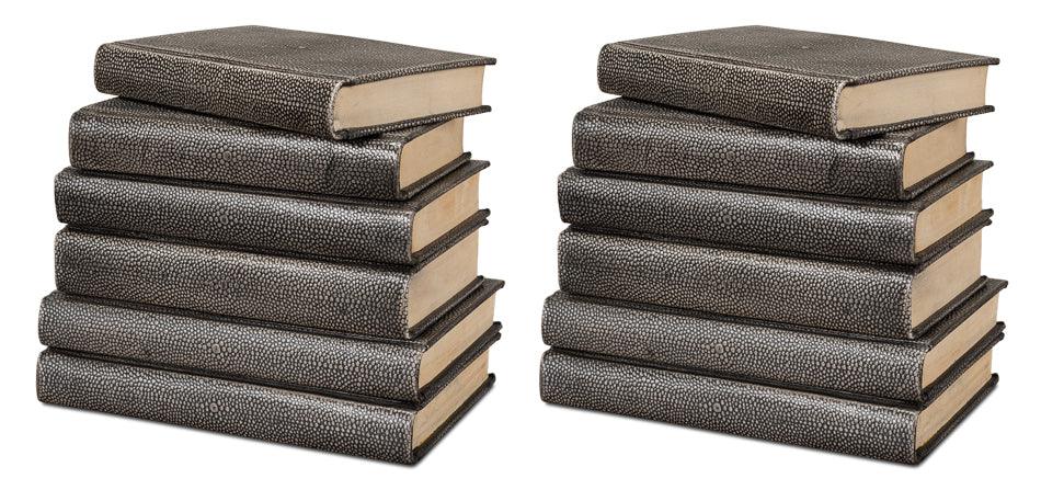 Shagreen Books - Set Of 12 - Antique Grey - Remutear