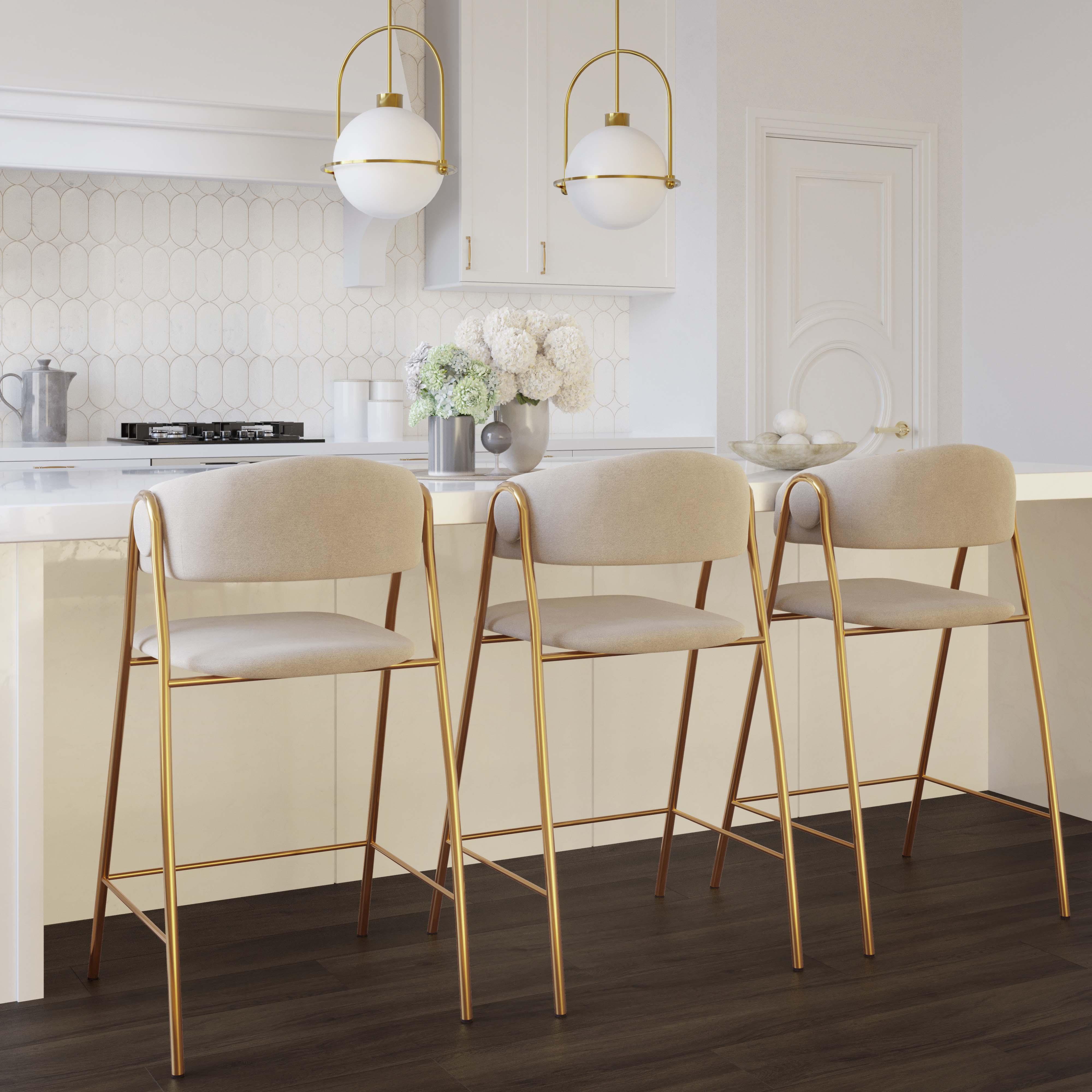 Lara Cream Counter Stool by Inspire Me! Home Decor - Set of 2 - Remutear