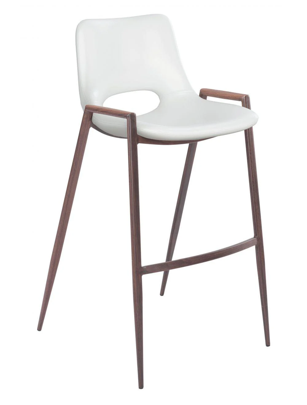 Desi Bar Chair (Set of 2) White & Walnut - Remutear