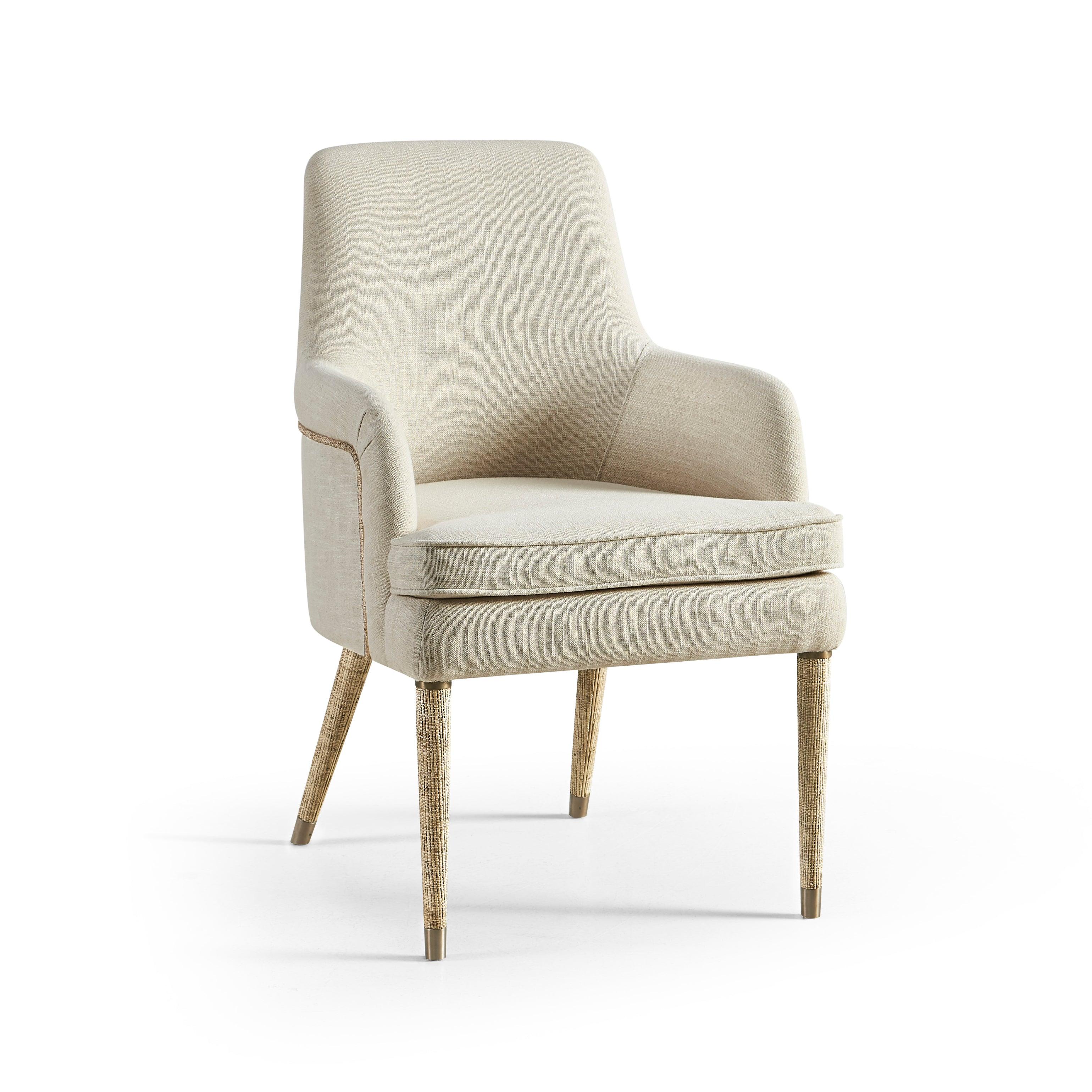 Water Shoal Linen & Grass Cloth Host Chair - Remutear