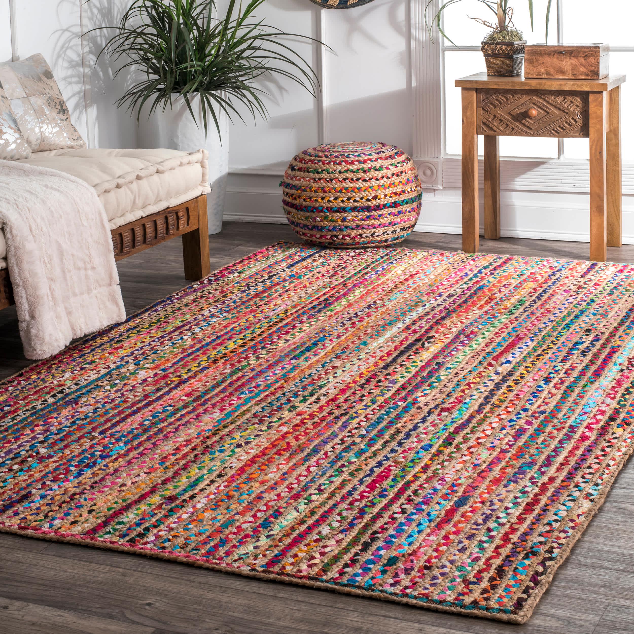 Aleen Braided Cotton/Jute Area Rug - Remutear