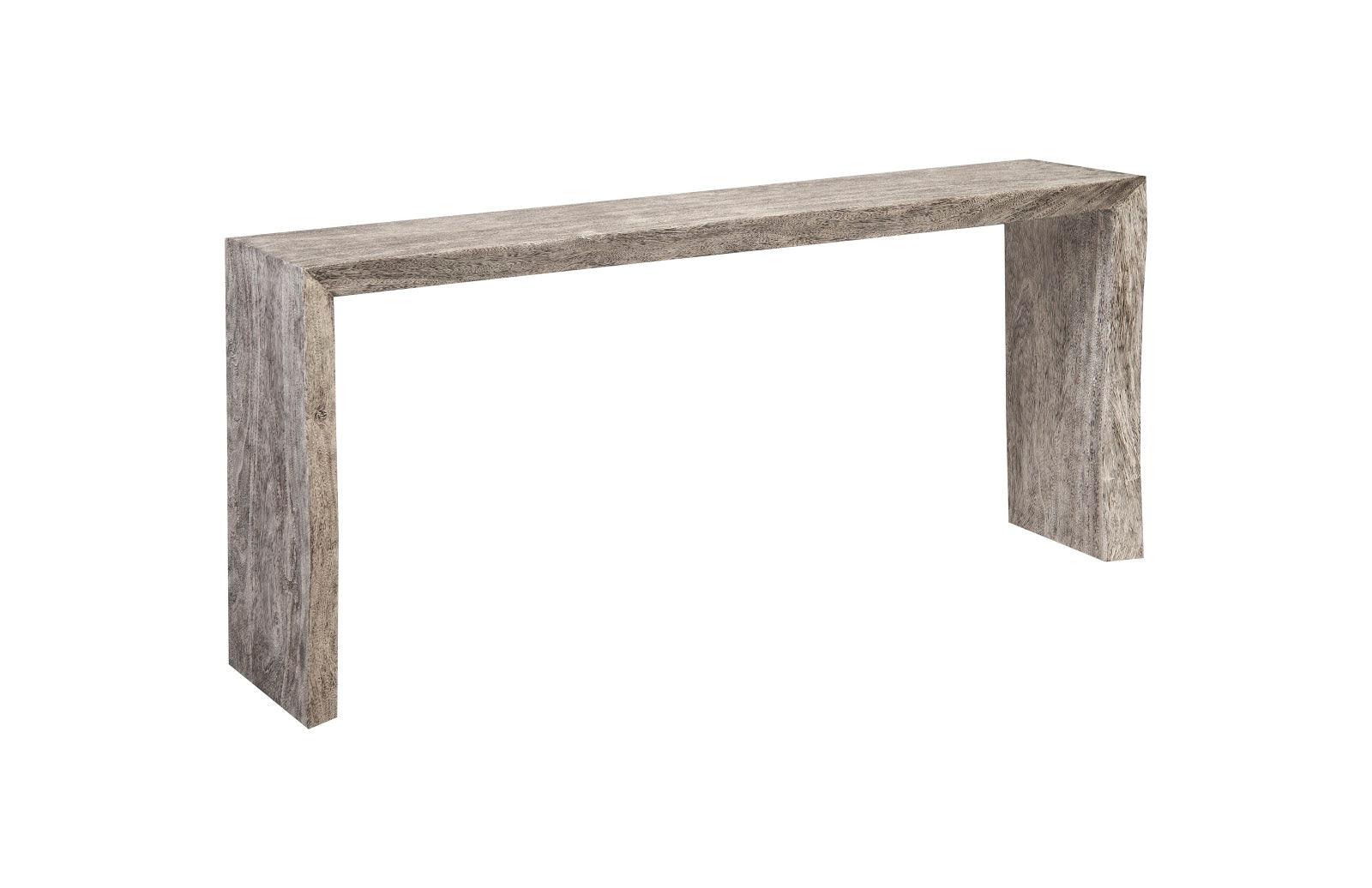 Waterfall Console Table, Gray Stone - Remutear