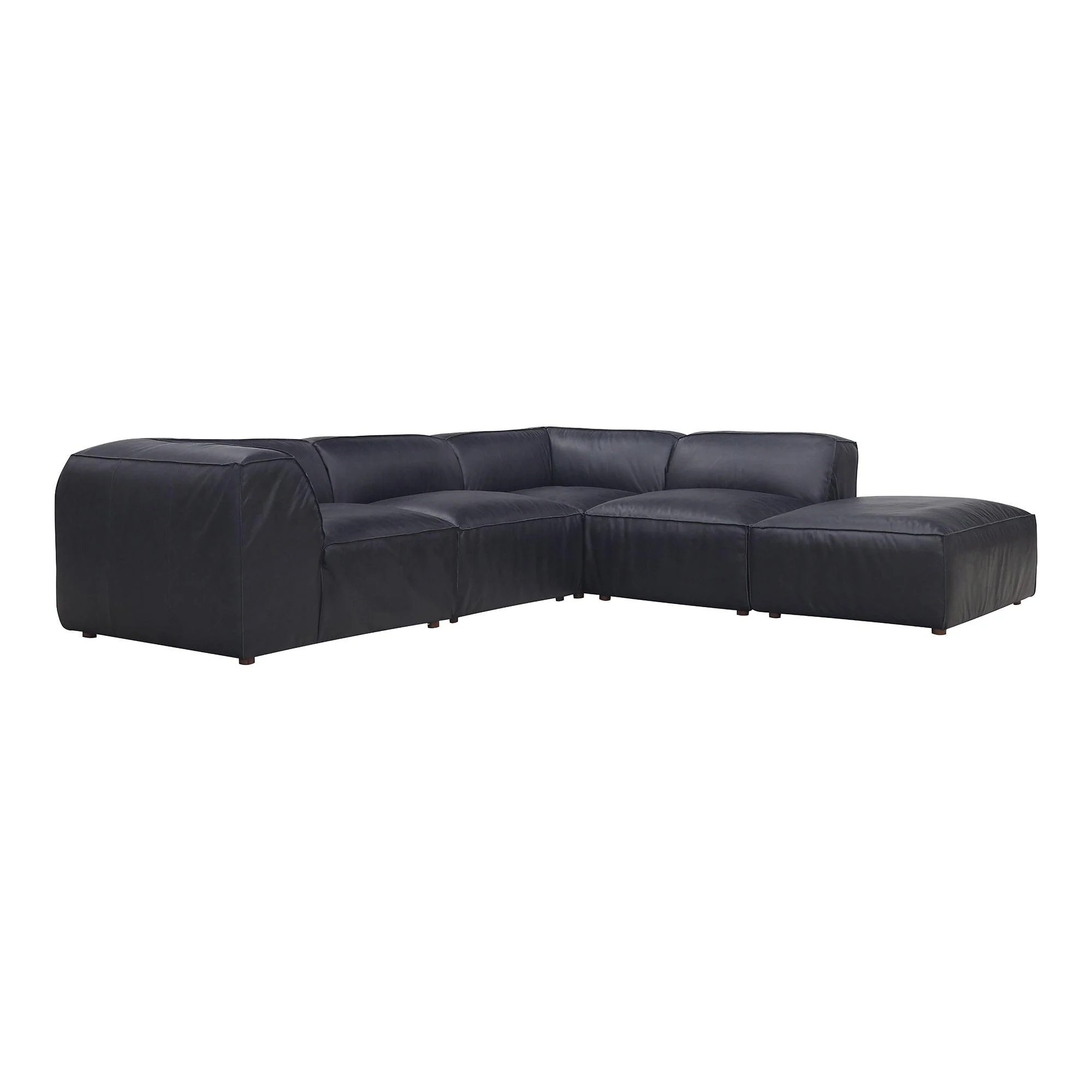 Form Classic L Modular Sectional Vantage Black Leather - Remutear