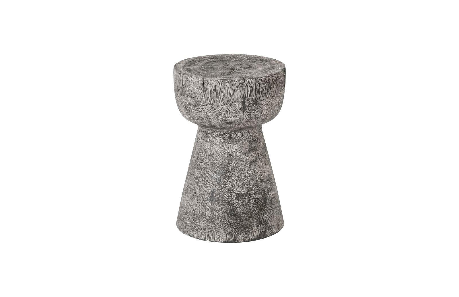 Curved Wood Stool, Thin, Gray Stone - Remutear