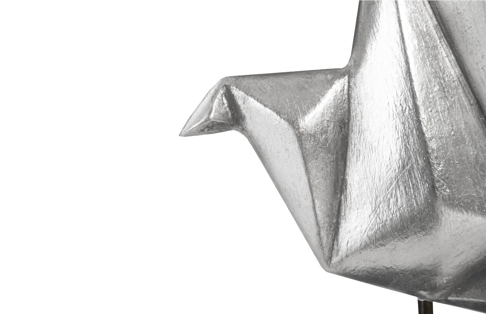 Origami Bird Table Top Sculpture, Silver Leaf - Remutear