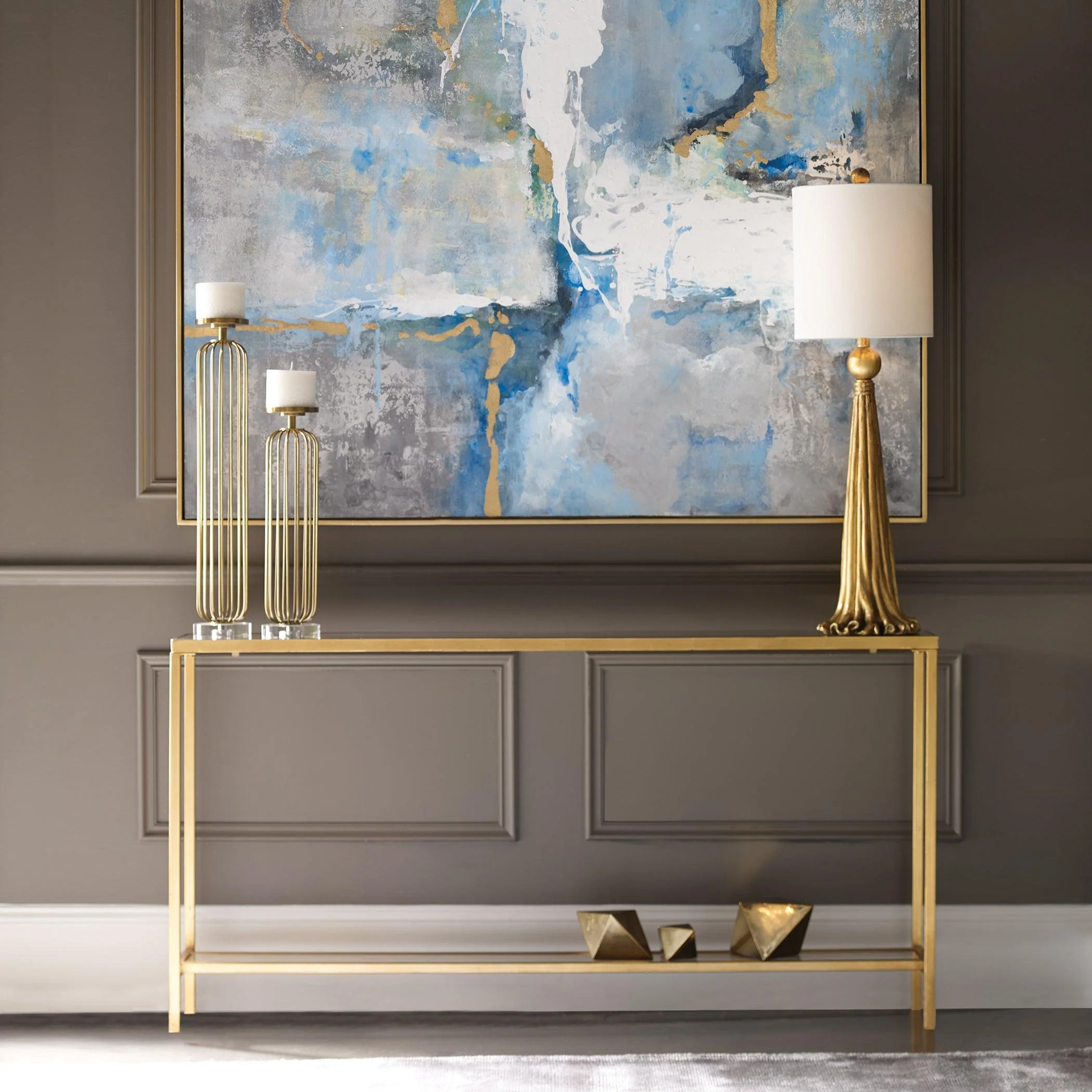 HAYLEY GOLD CONSOLE TABLE - Remutear