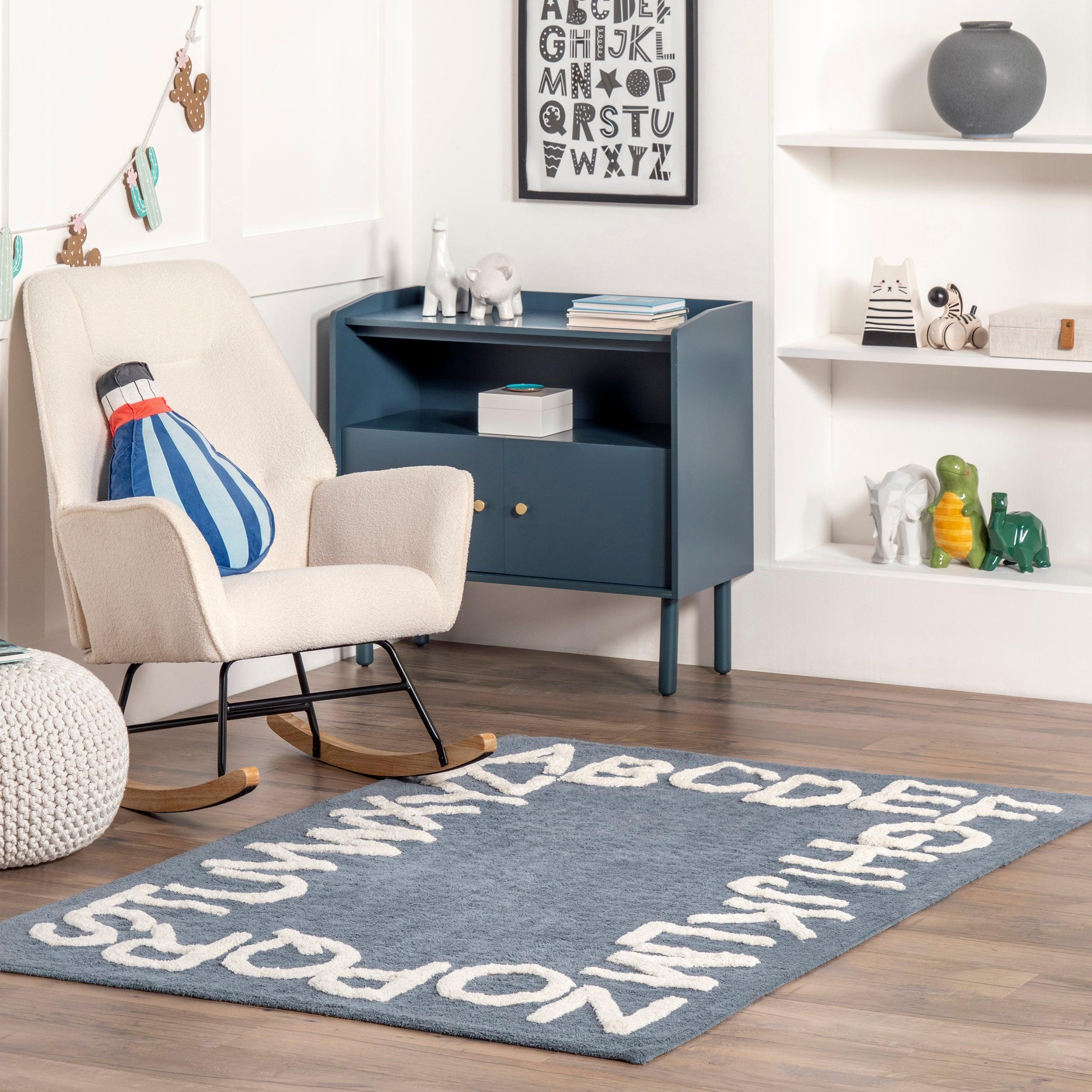 Kids Washable Round Alphabet Rug - Remutear