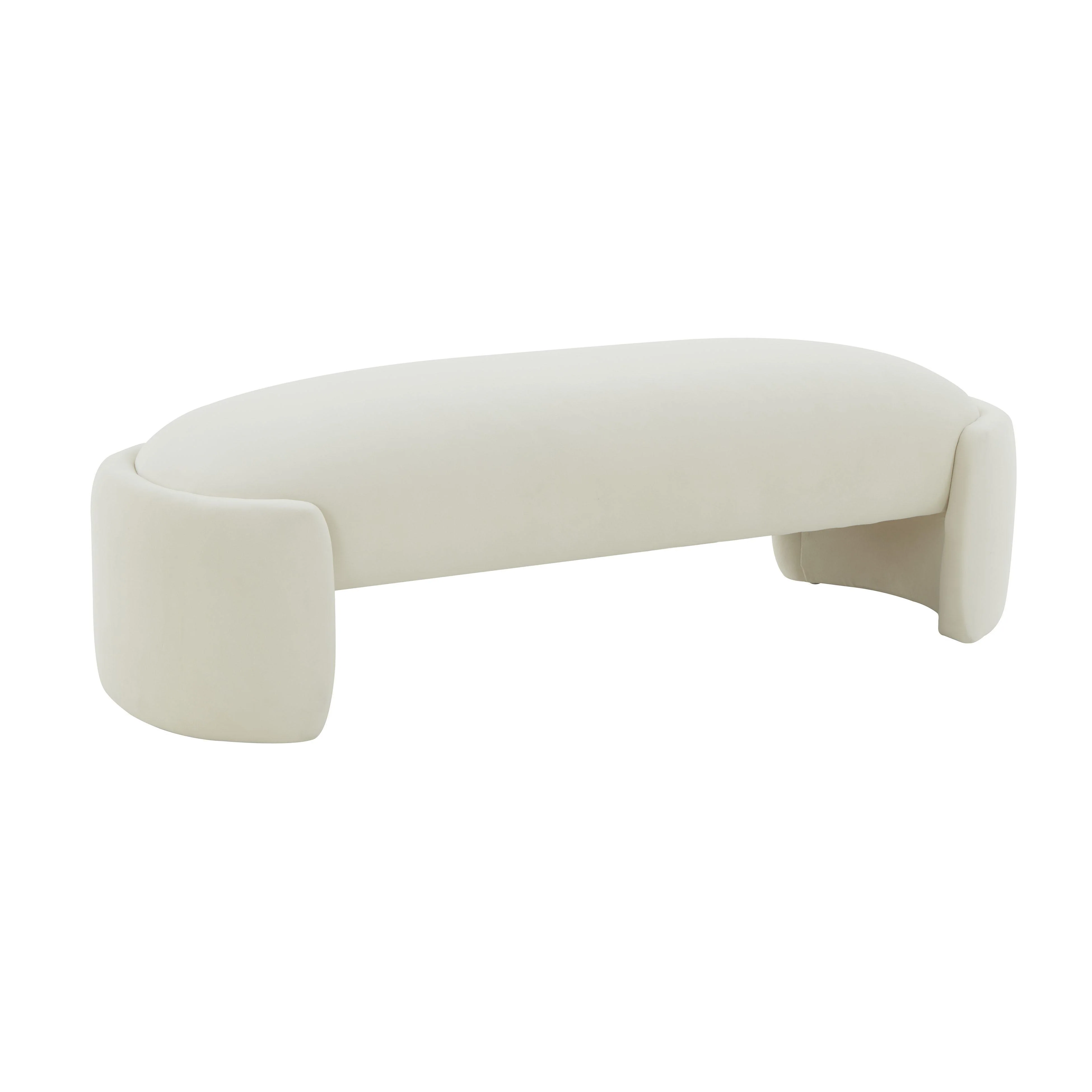 Toledo Cream Velvet Bench - Remutear