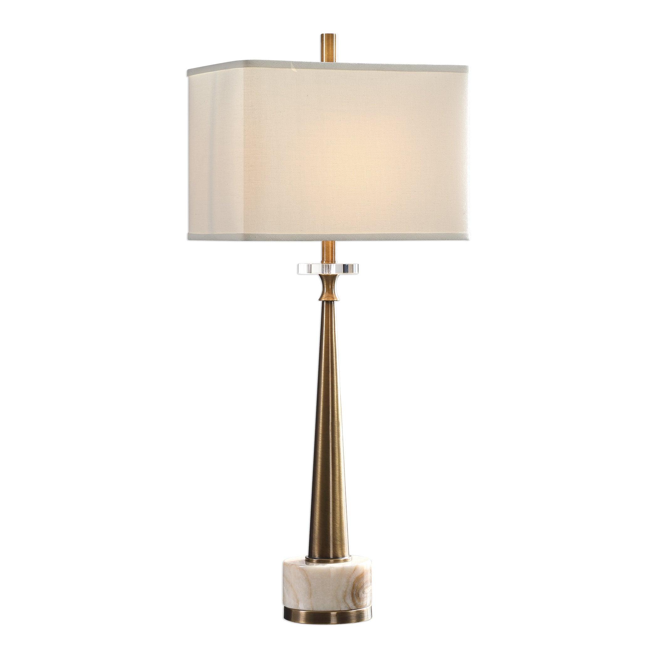 VERNER TAPERED BRASS TABLE LAMP - Remutear