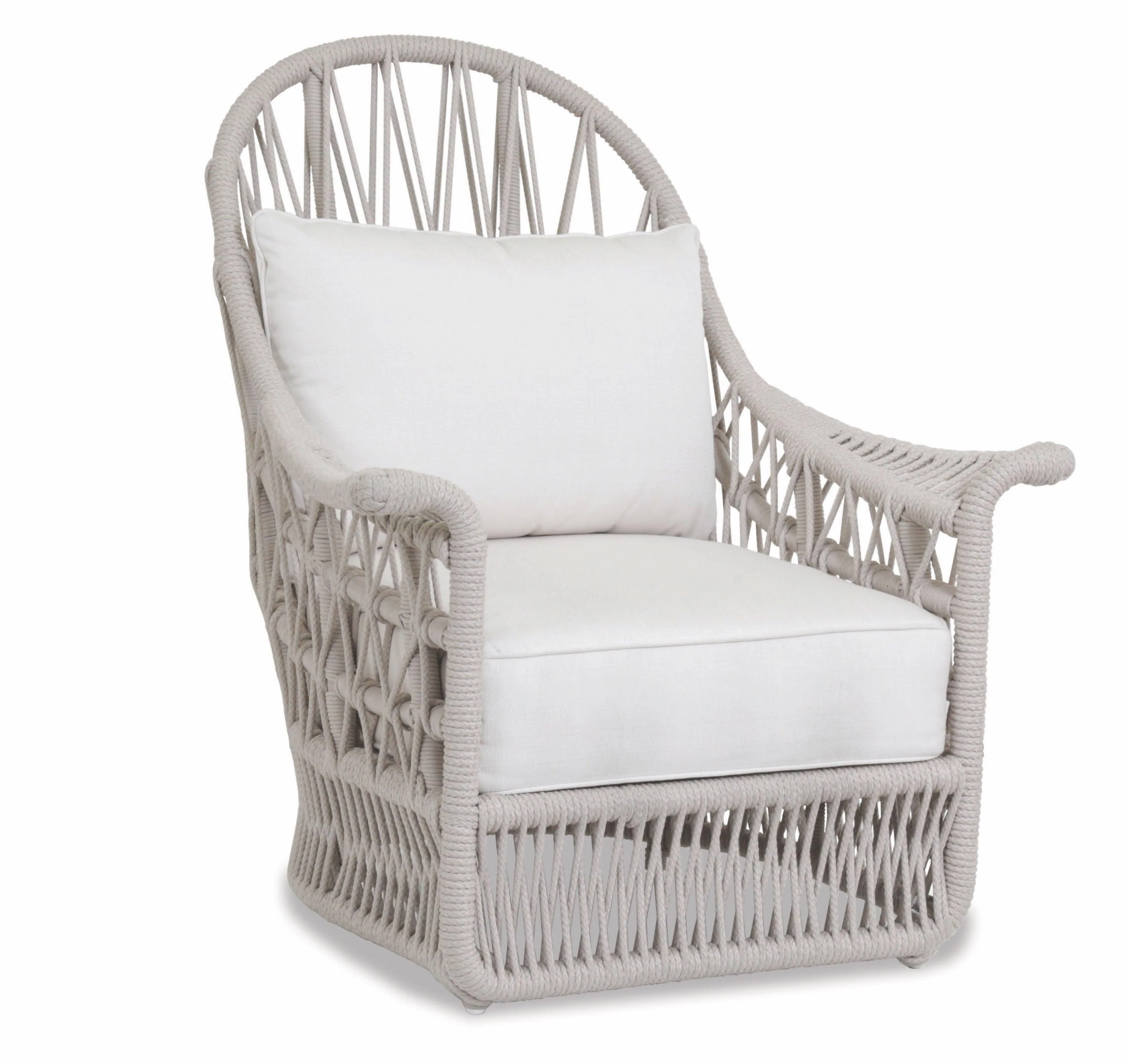 Dana Rope Wing Chair in Linen Canvas w/ Self Welt - Remutear