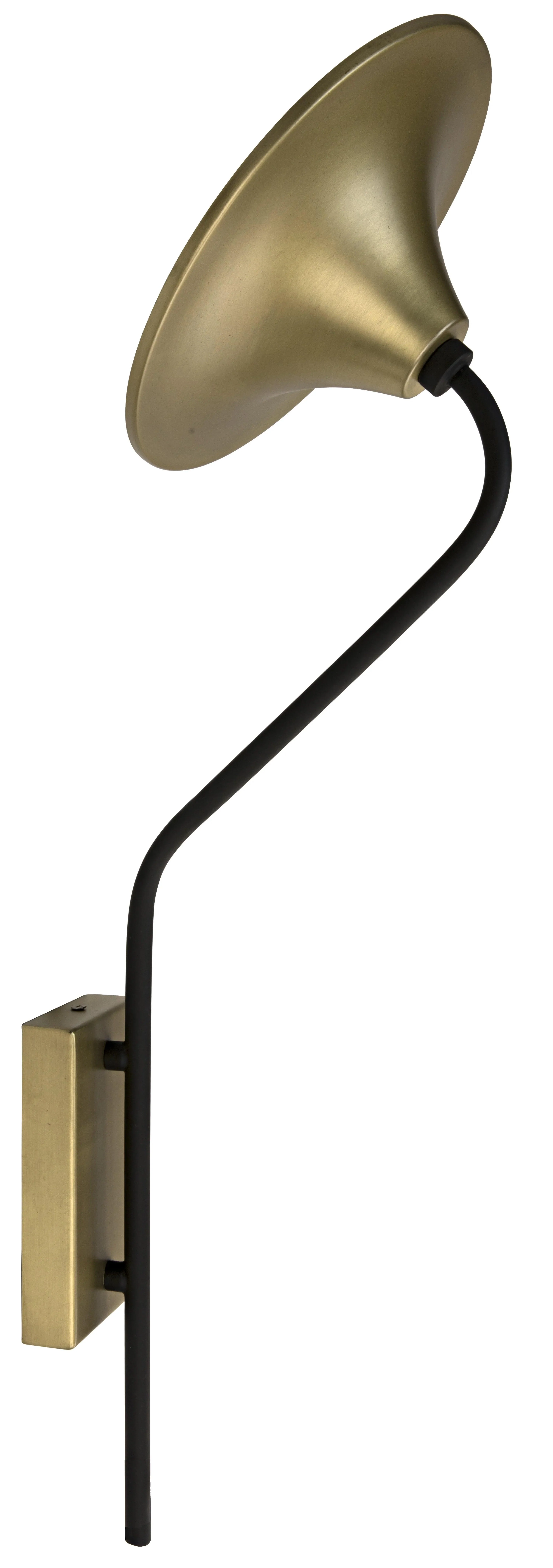 Messala Sconce, Black Steel and Brass Finish - Remutear