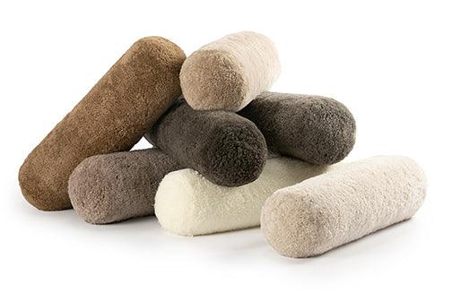 Short Wool Curly Sheepskin Bolster Cushion - Remutear