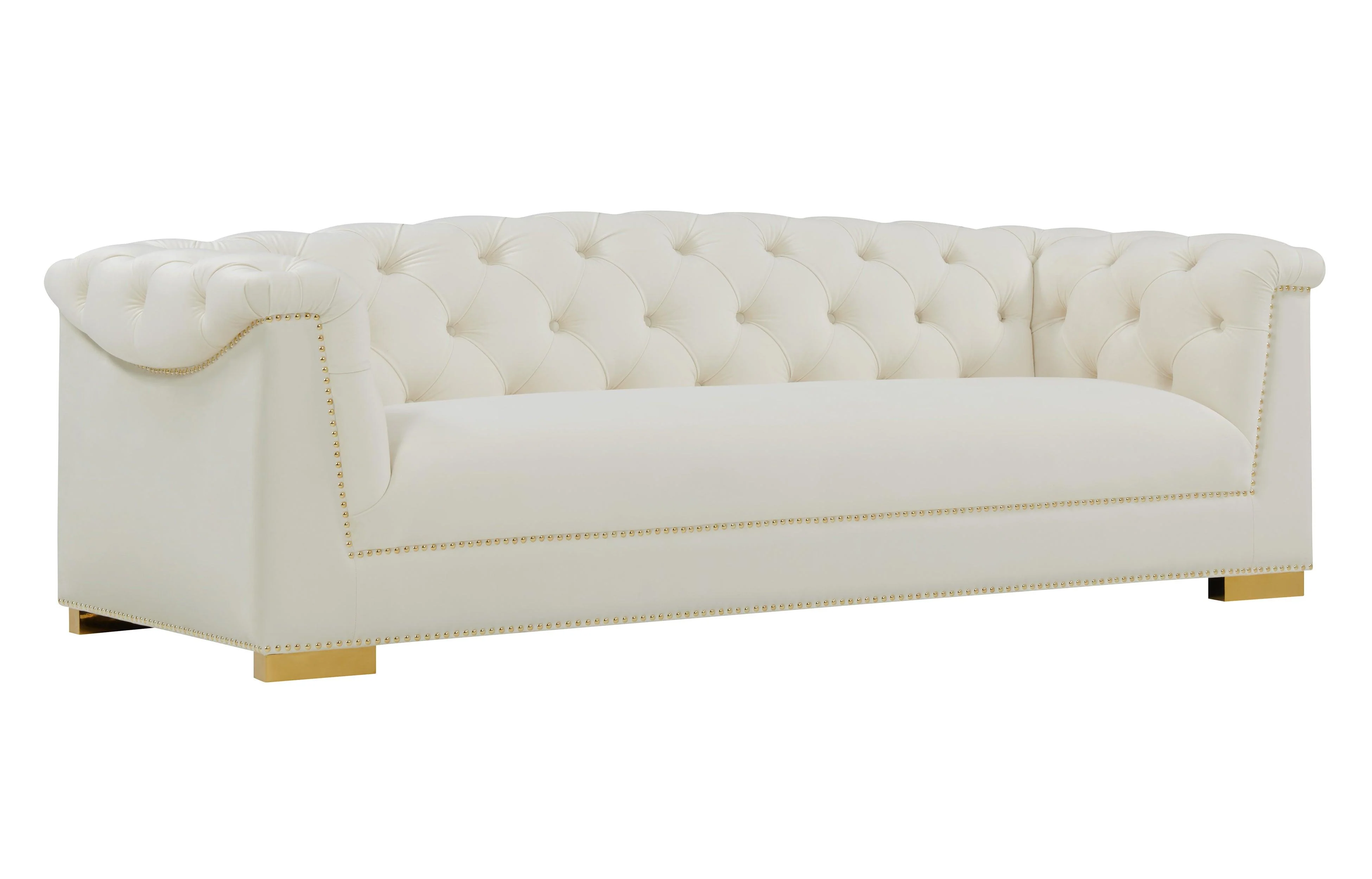 Farah Cream Velvet Sofa - Remutear