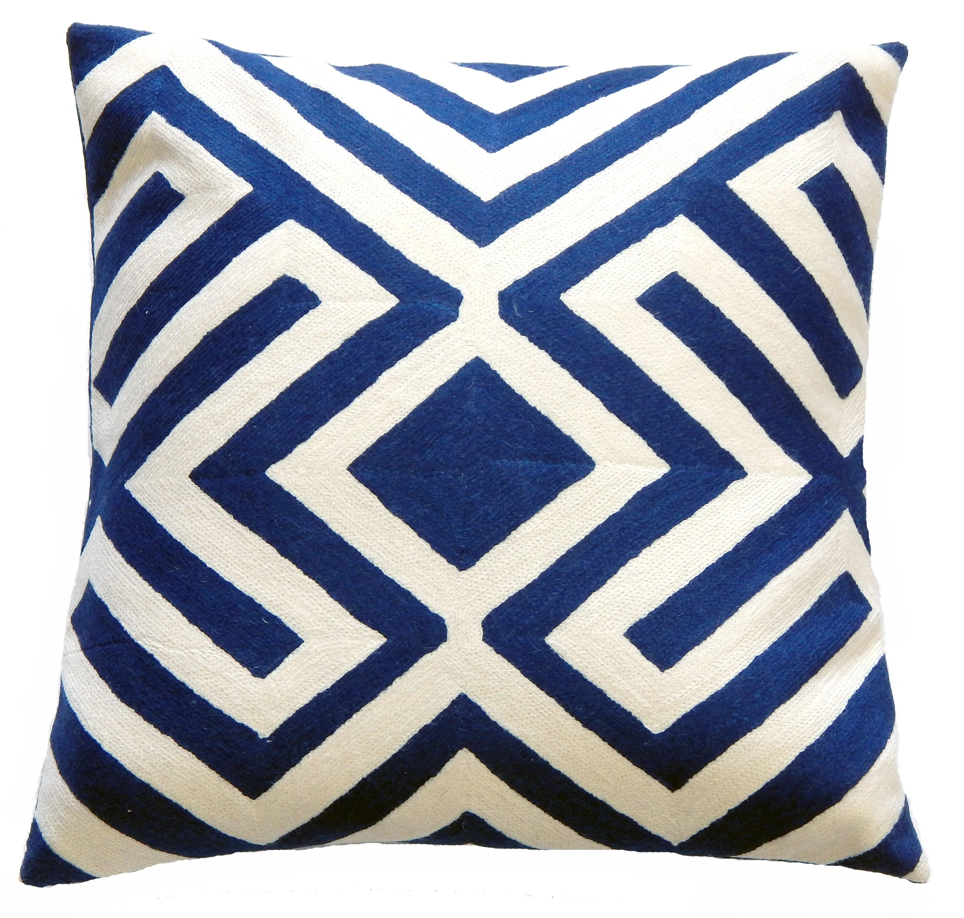 Geometric Crewel Cotton Square Cushion - Remutear