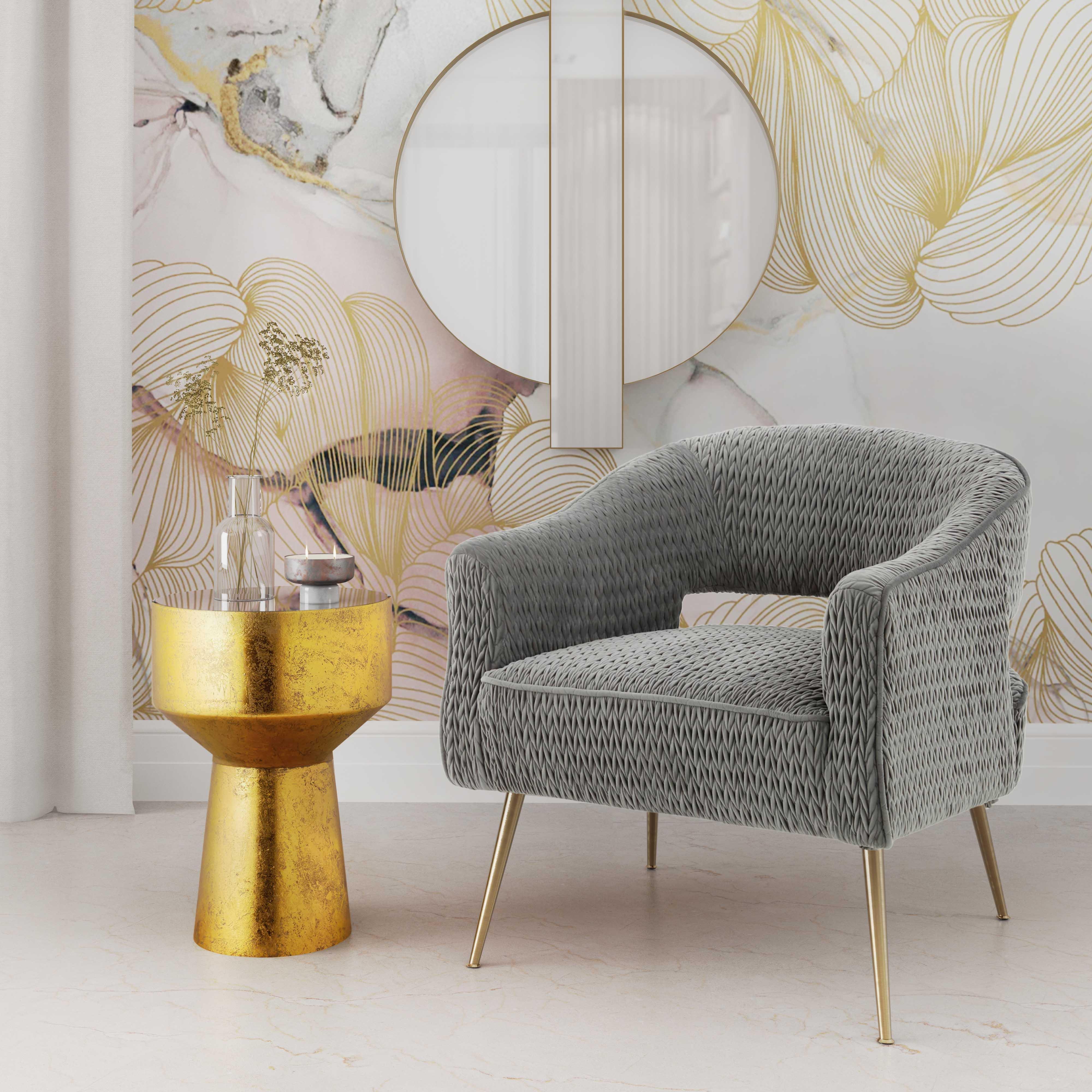 Carri Gold Round Wall Mirror - Remutear