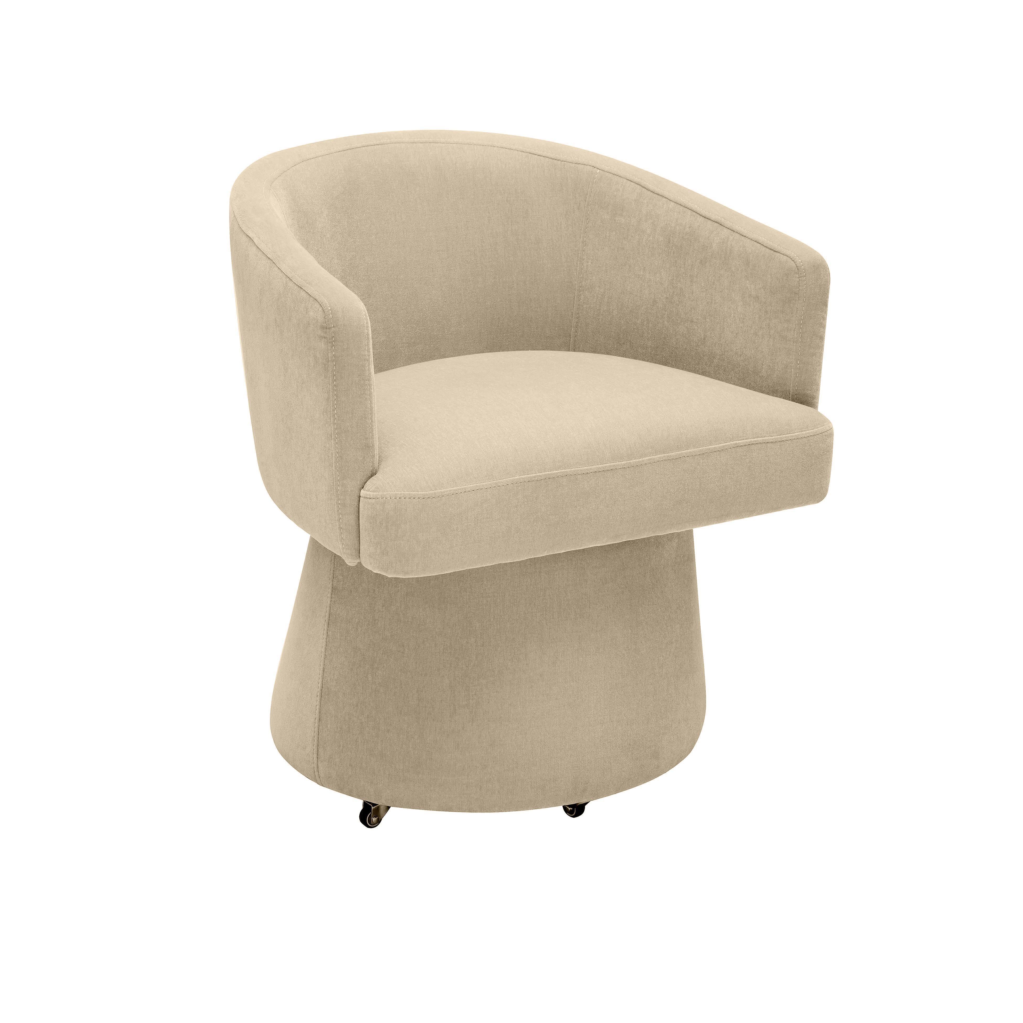 Kristen Taupe Upcycled Chenille Rolling Desk Chair - Remutear