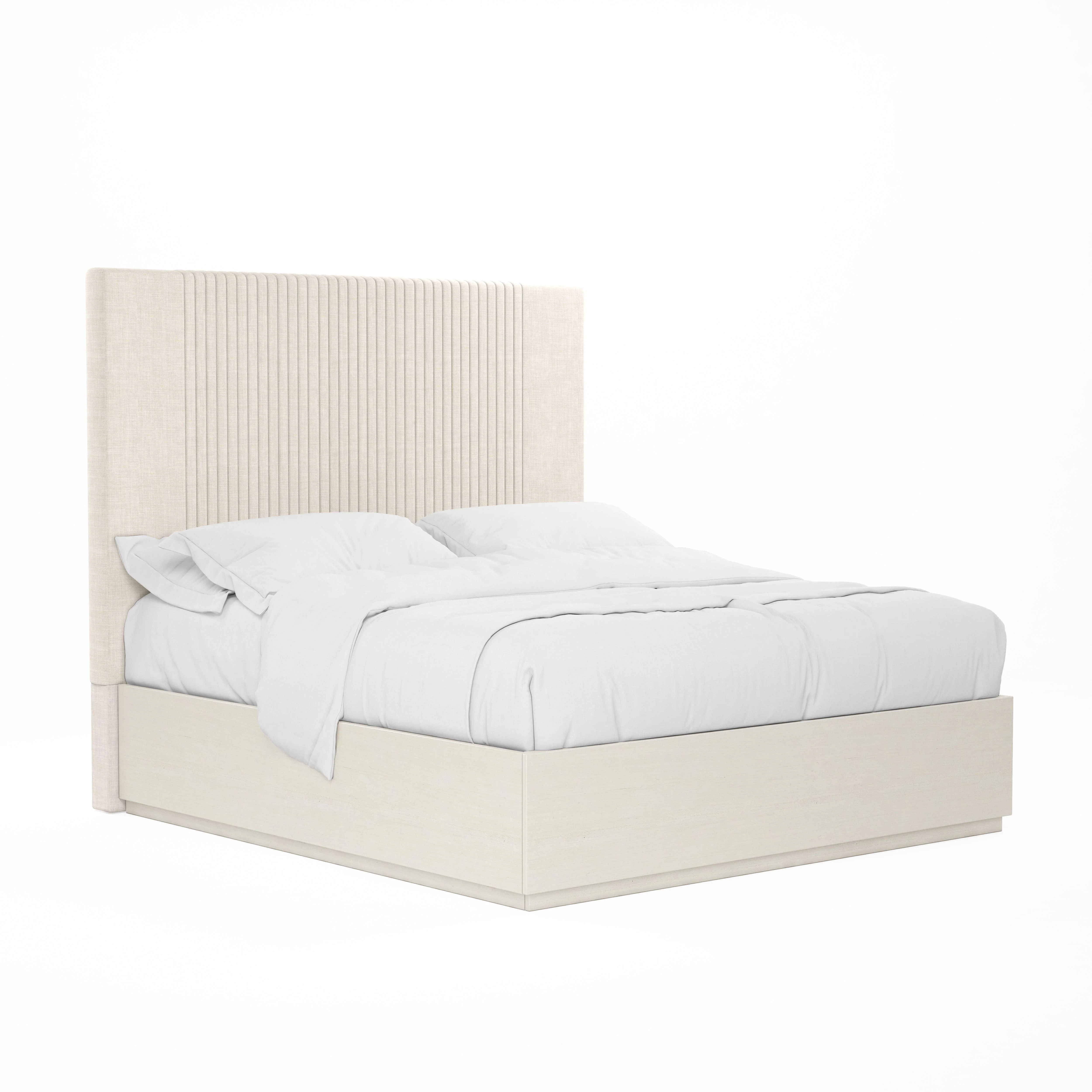 Blanc Upholstered Panel Bed - Remutear