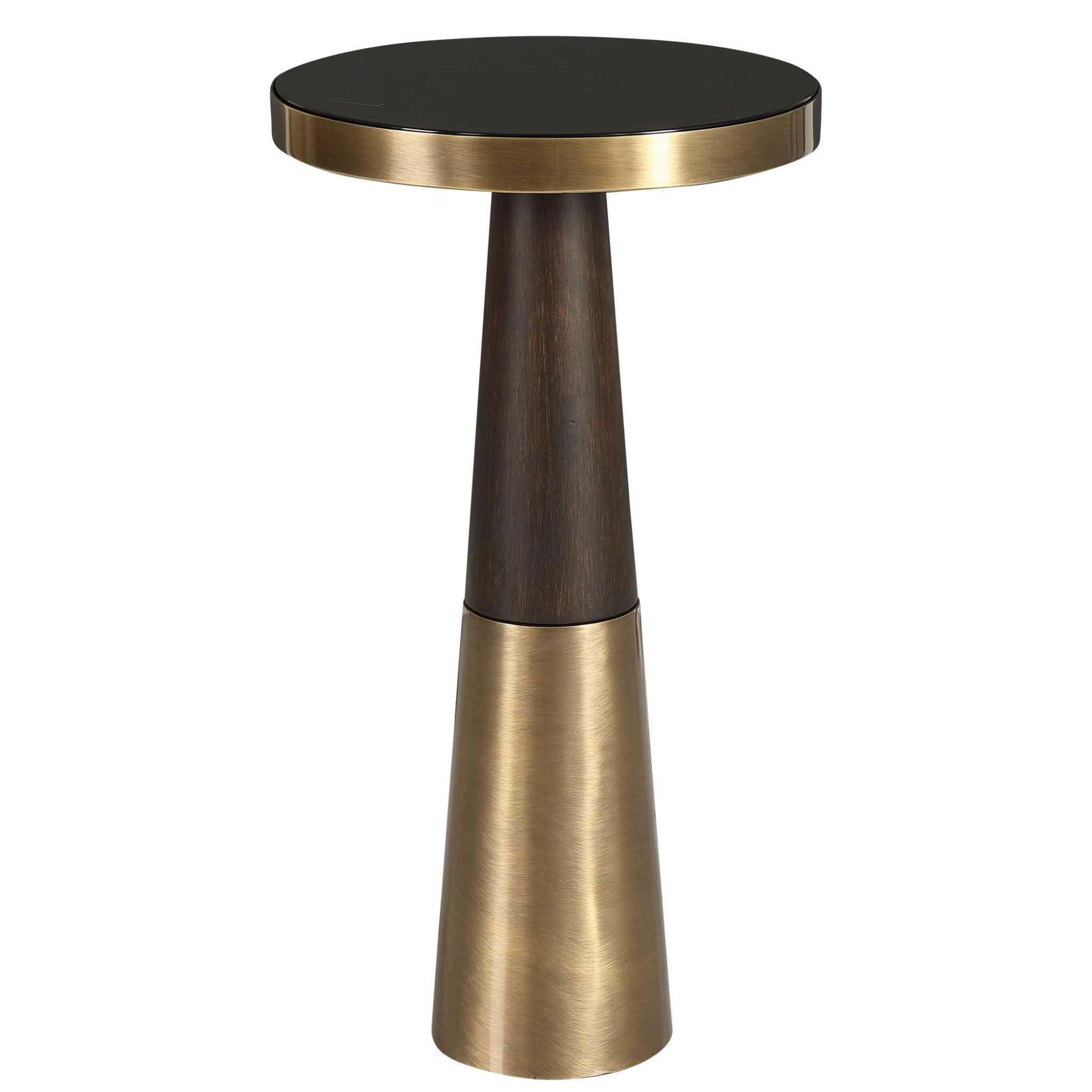 FORTIER BLACK ACCENT TABLE - Remutear