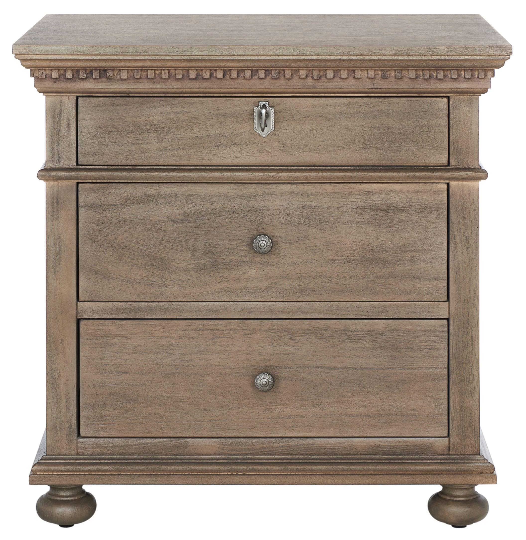 ALLISYN 3 DRAWER WOOD NIGHTSTAND - Remutear