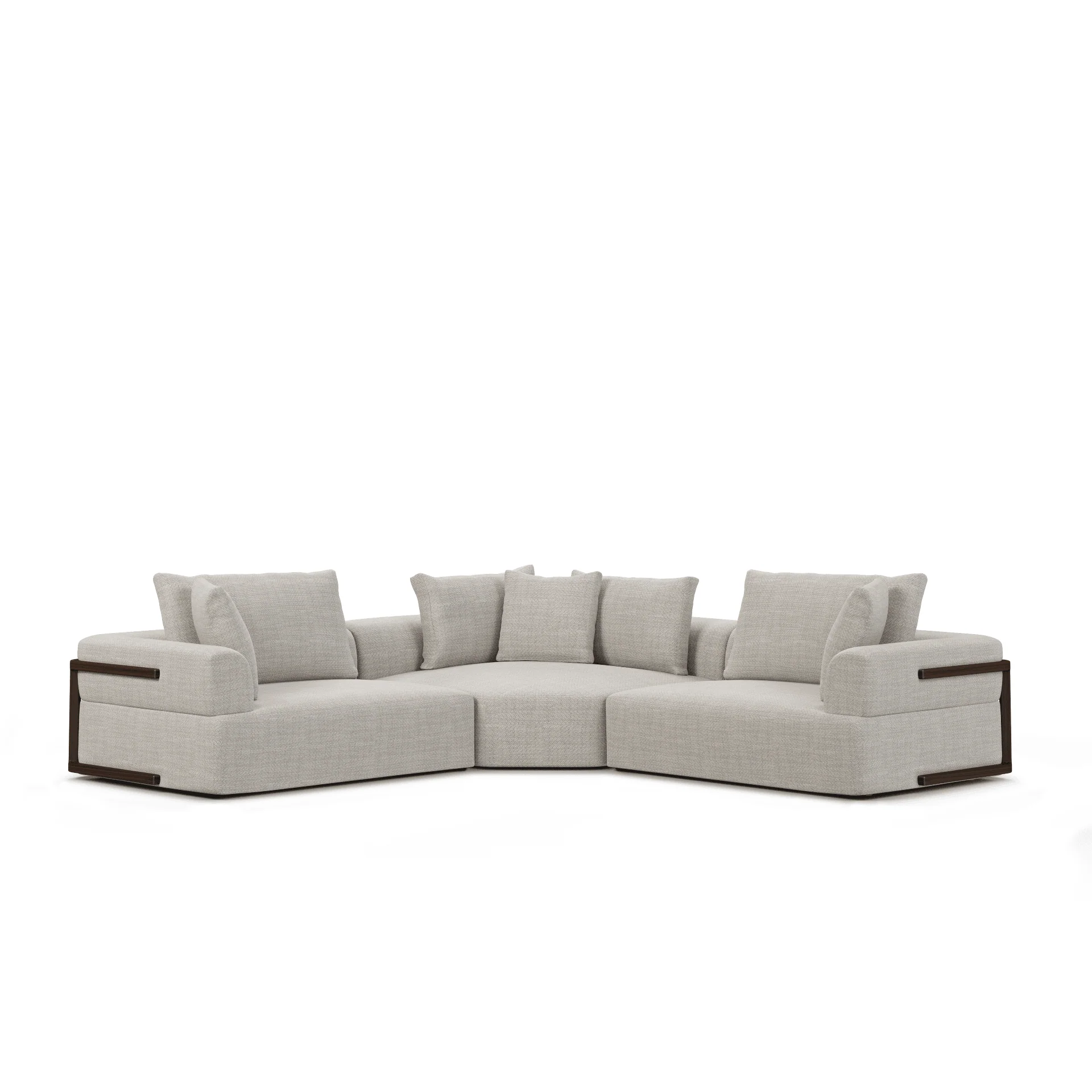 Warner Gray 3 Piece Sofa Set w/Corner Piece - Remutear