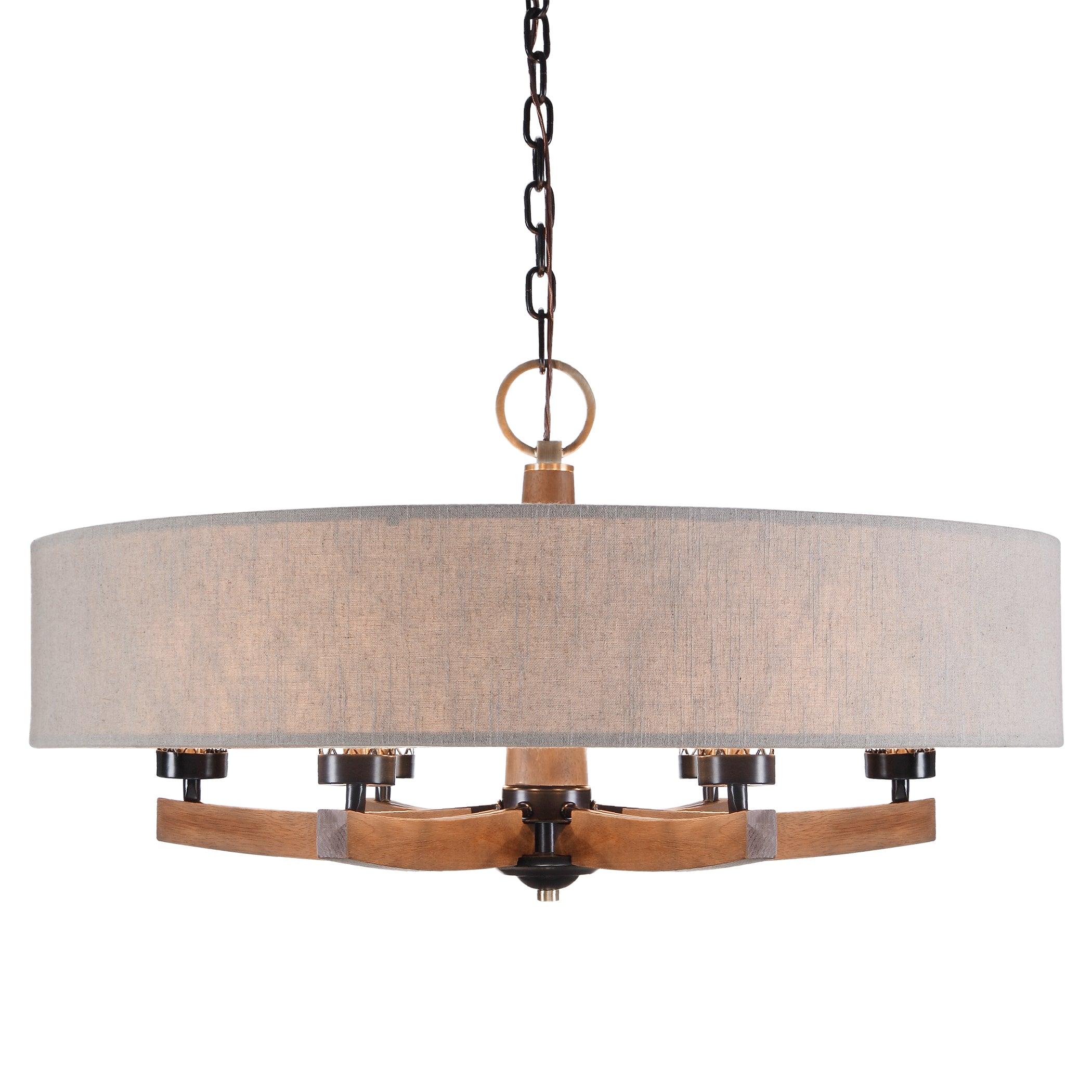 WOODALL 6 LIGHT DRUM CHANDELIER - Remutear