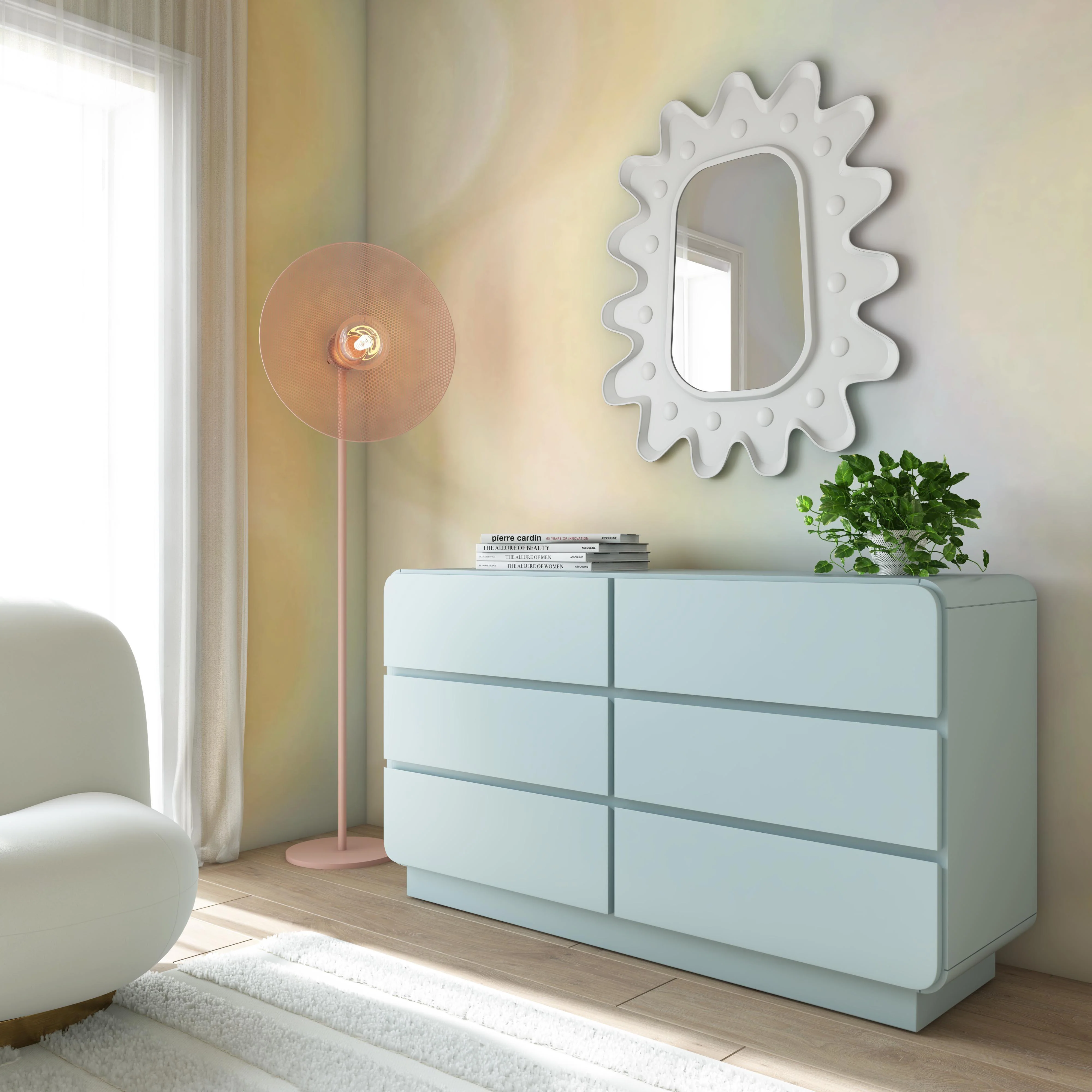 Sagura Blue 6-Drawer Dresser - Remutear