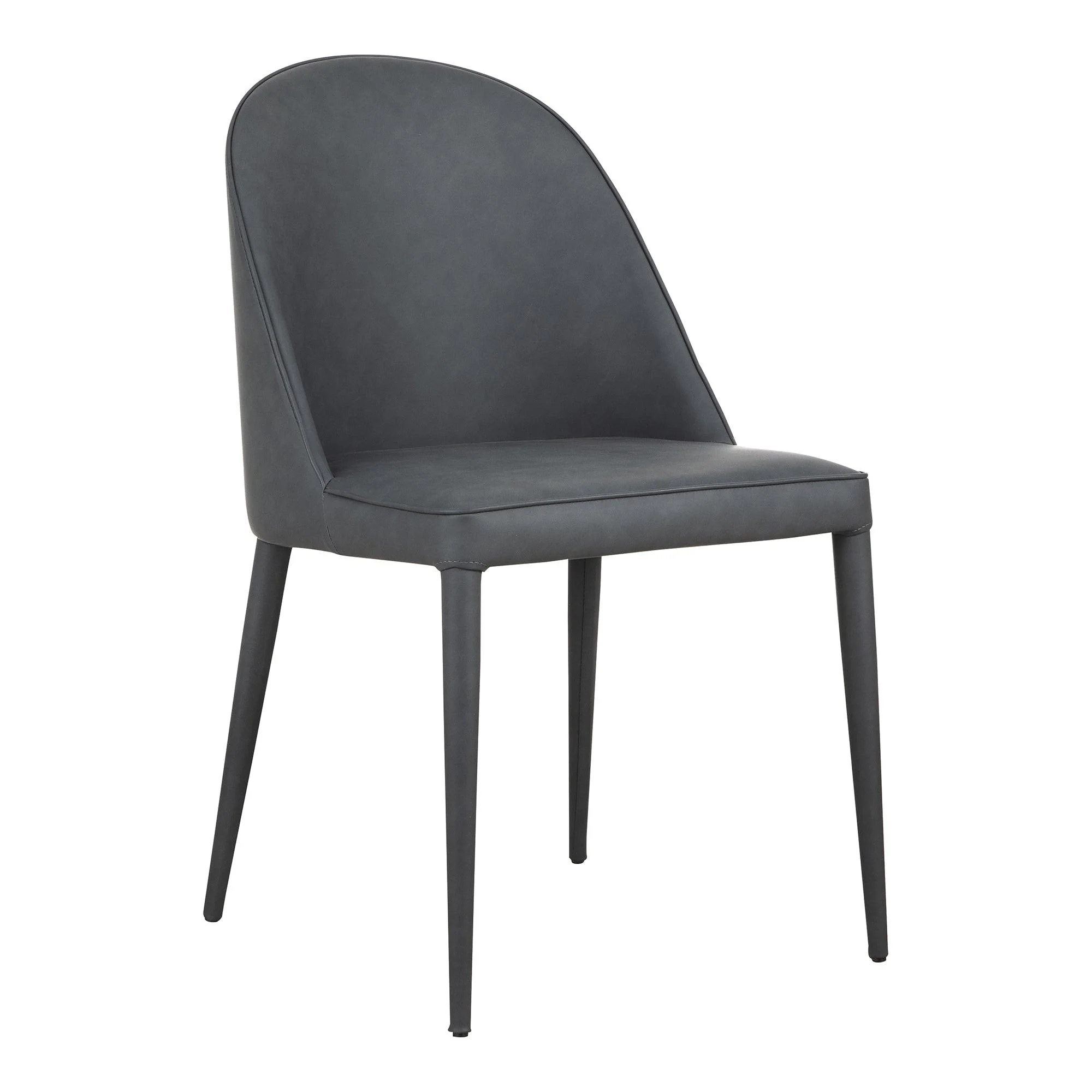 Burton Dining Chair Black Fade Vegan Leather - Set Of Two - Remutear