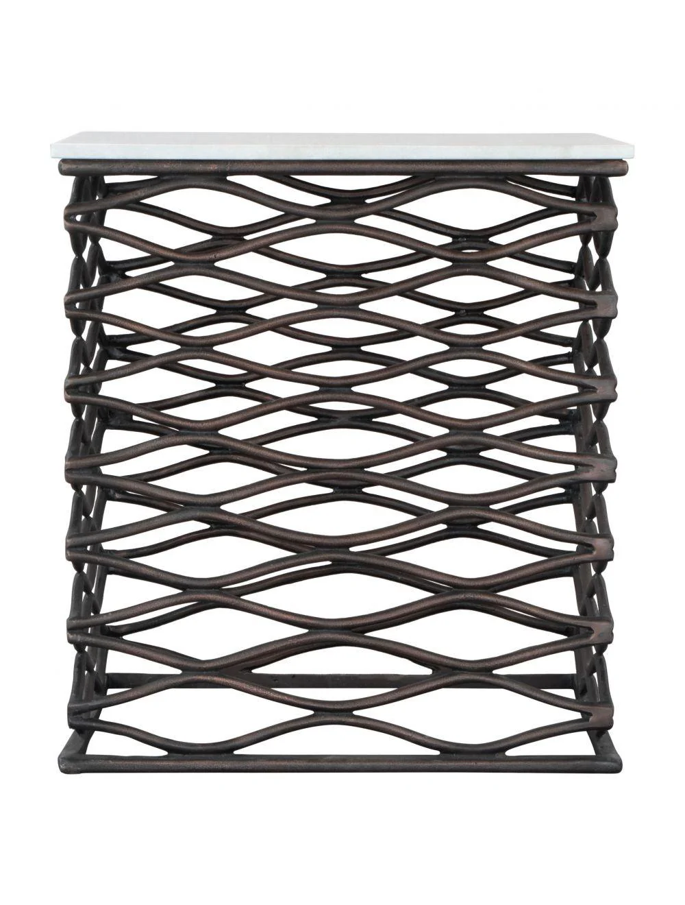 Duke Side Table White & Antique Black - Remutear