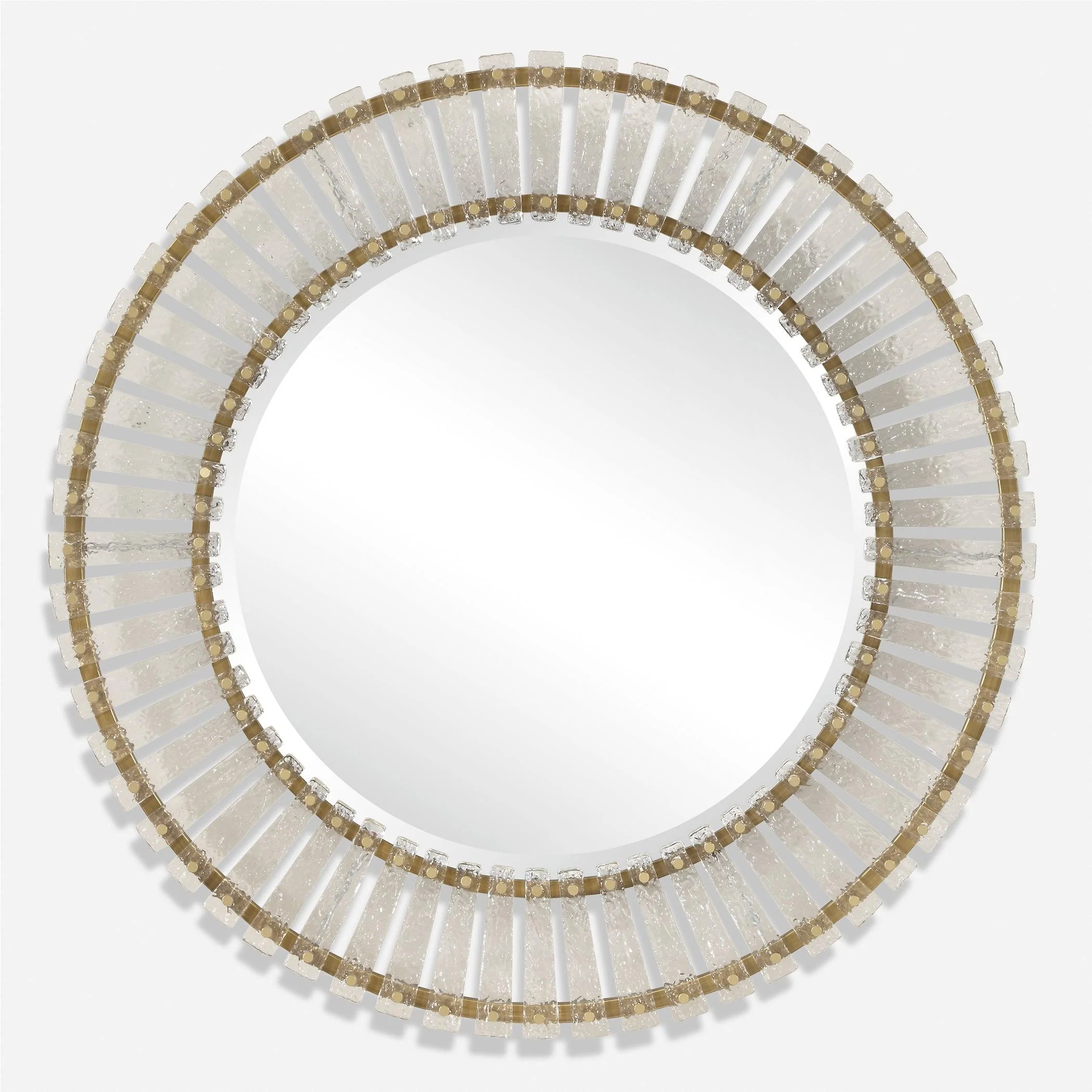 Denali Textured Glass Round Mirror - Remutear