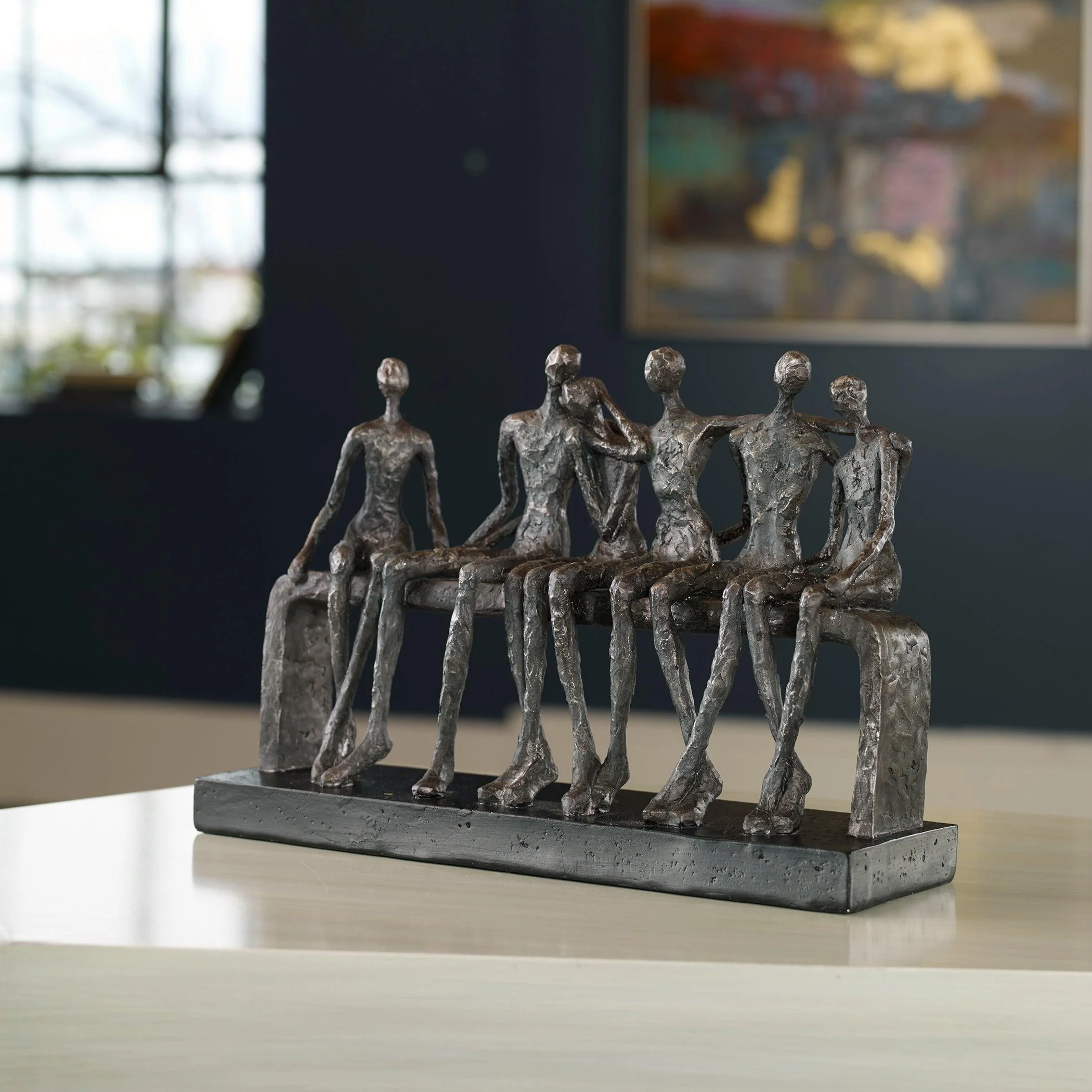 CAMARADERIE AGED SILVER FIGURINE - Remutear