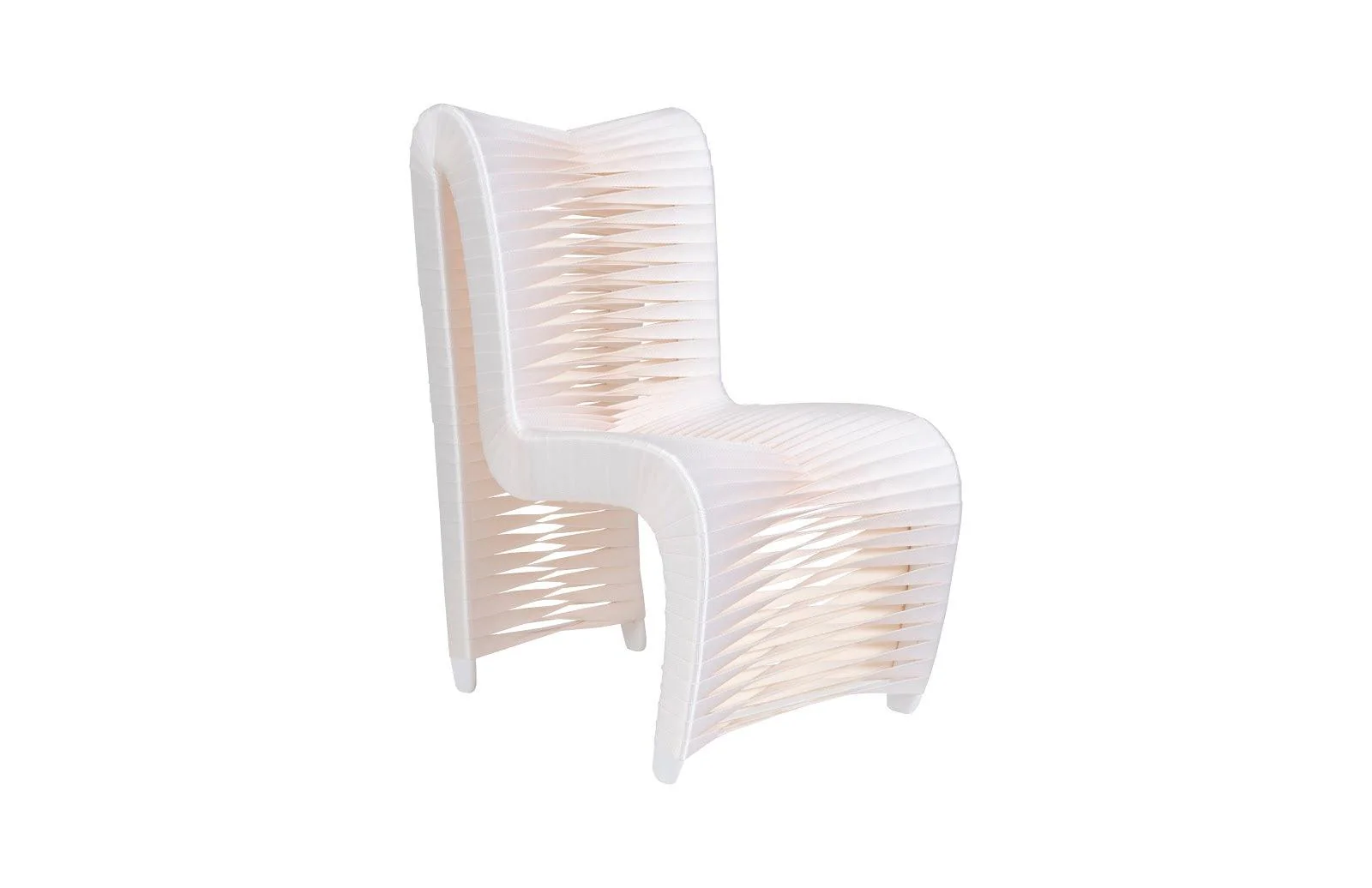 Seat Belt Dining Chair, High Back, White/Off-White - Remutear