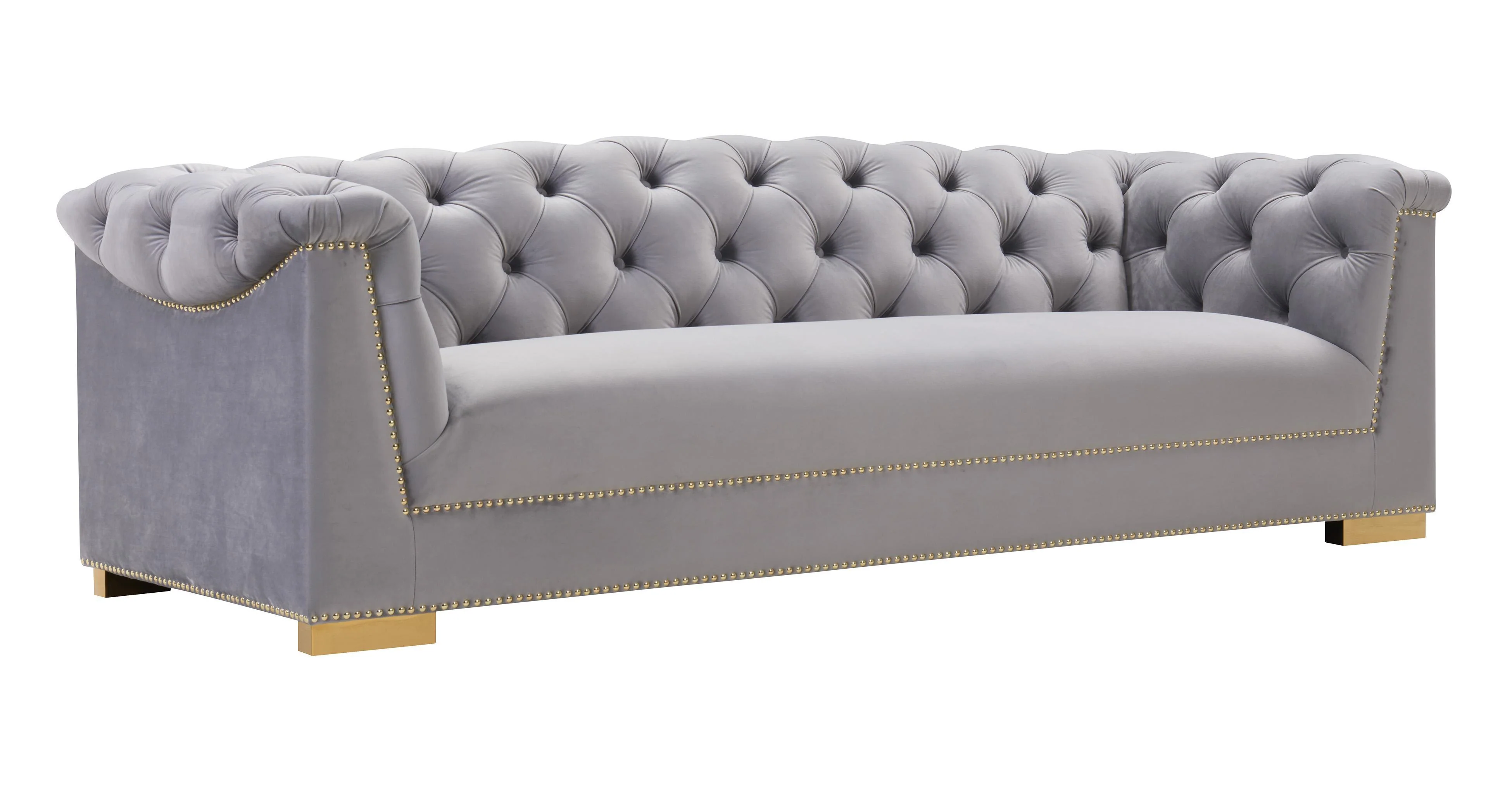 Farah Grey Velvet Sofa - Remutear