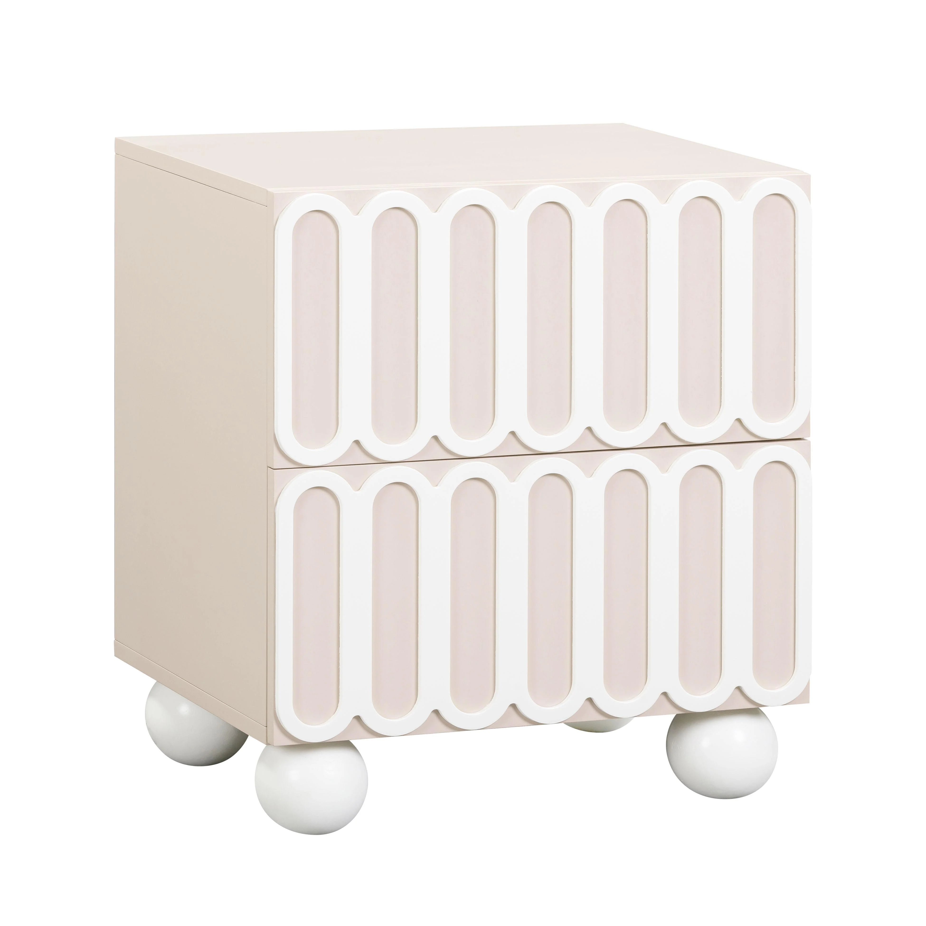 Tori Motif Taupe Nightstand - Remutear