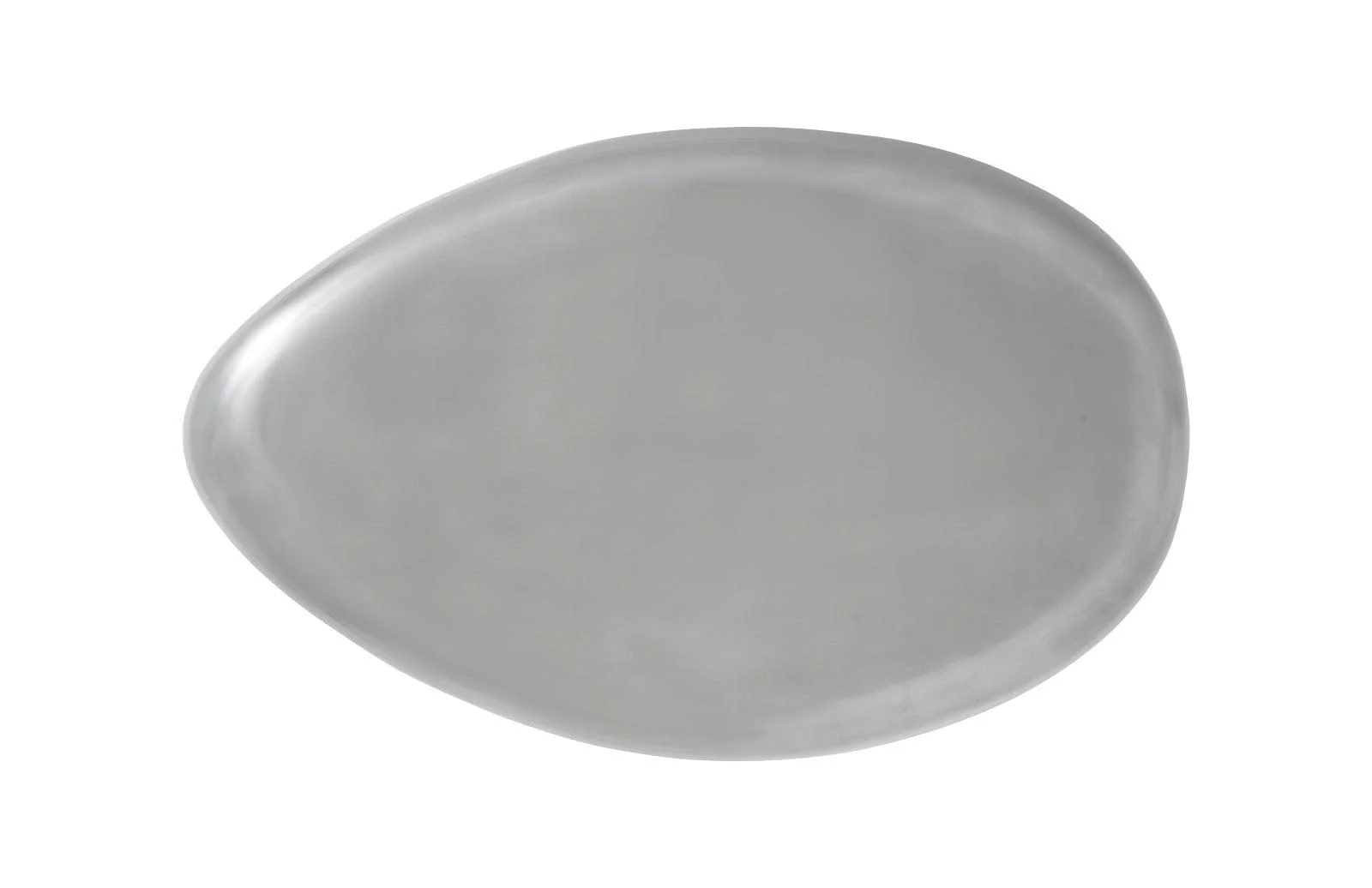 River Stone Coffee Table, Small, Resin, Polished Aluminum Finish - Remutear
