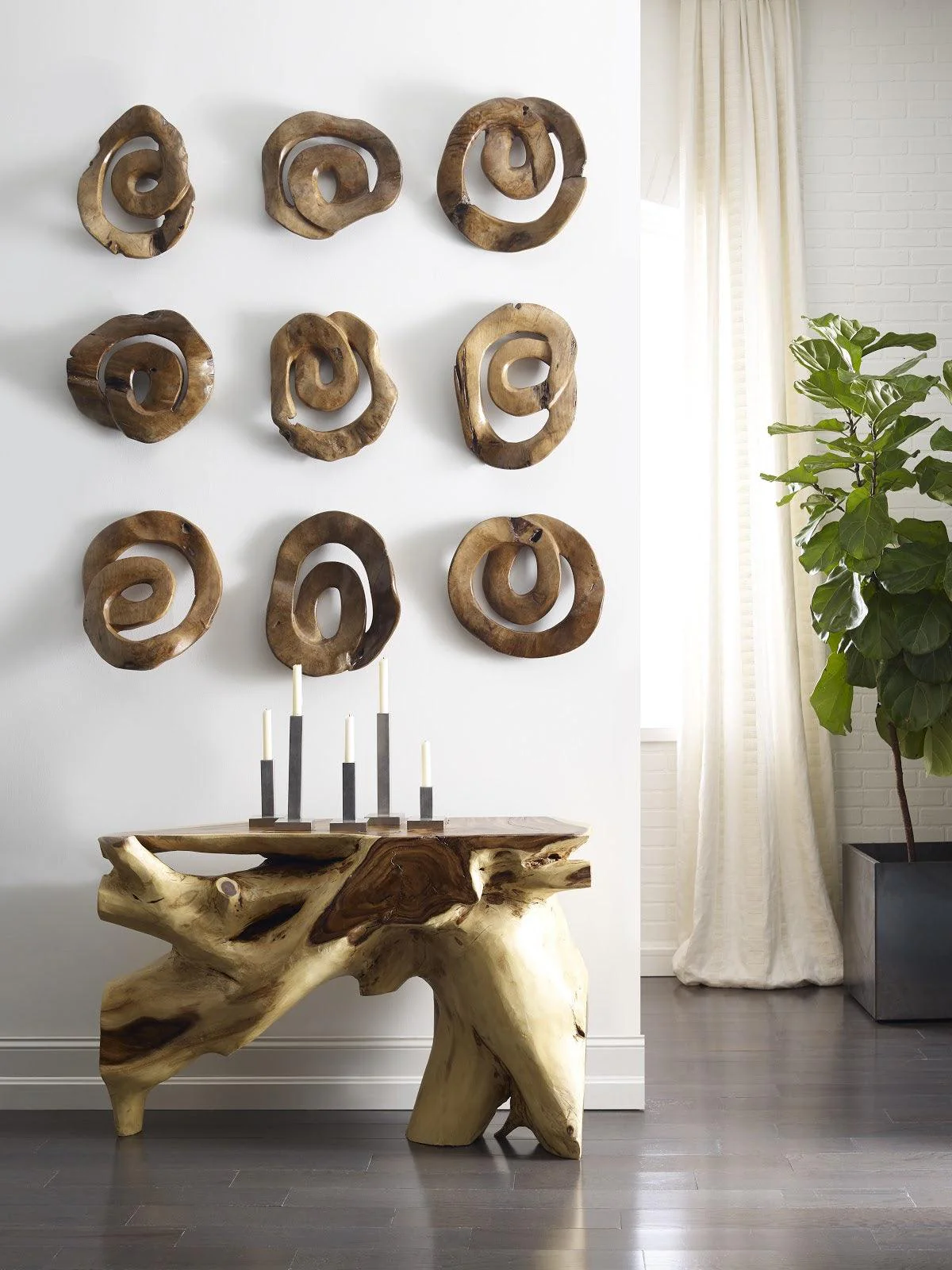 Swirl Wall Tile, Teak Wood, Assorted - Remutear