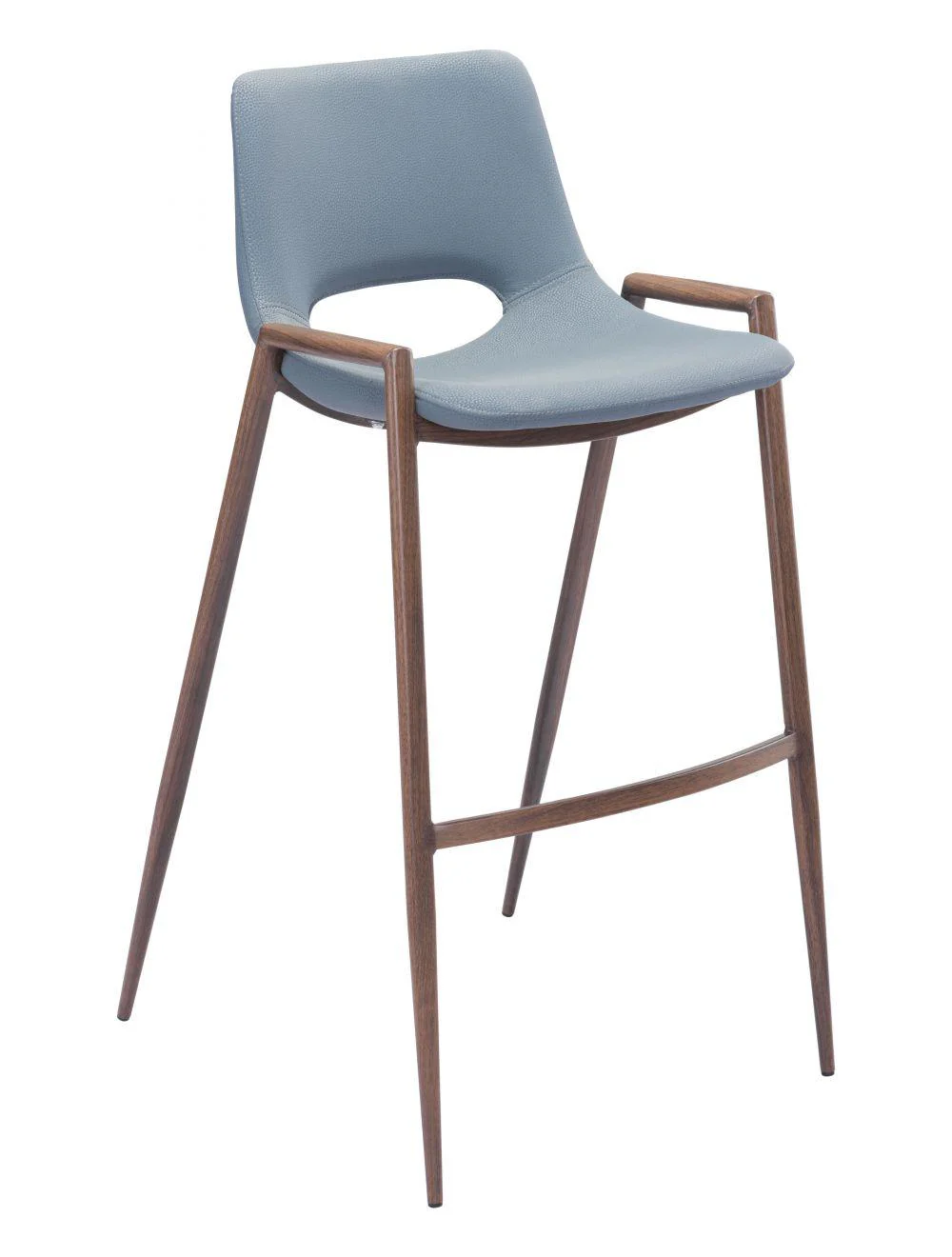 Desi Bar Chair (Set of 2) Gray & Walnut - Remutear