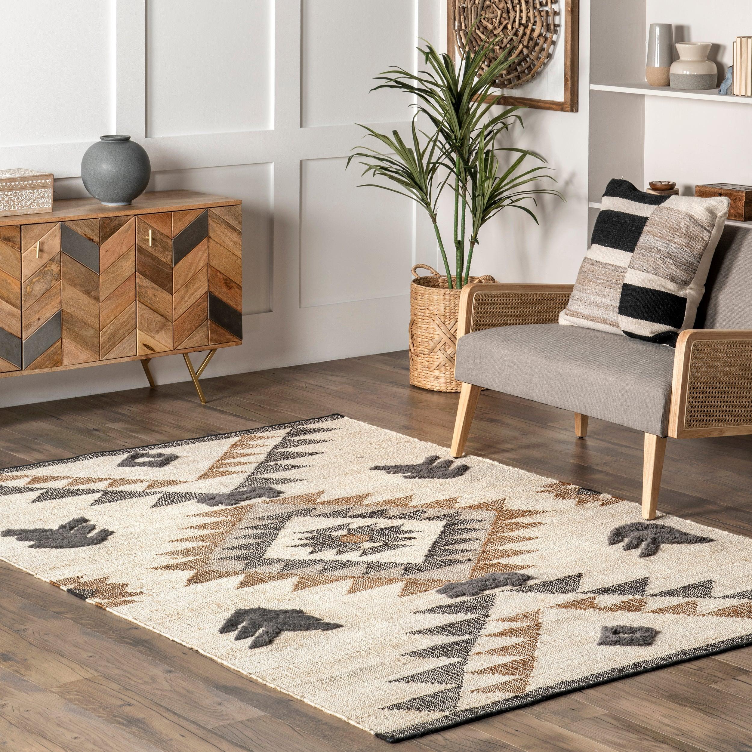 Rosanna Southwestern Symbols Jute Area Rug - Remutear