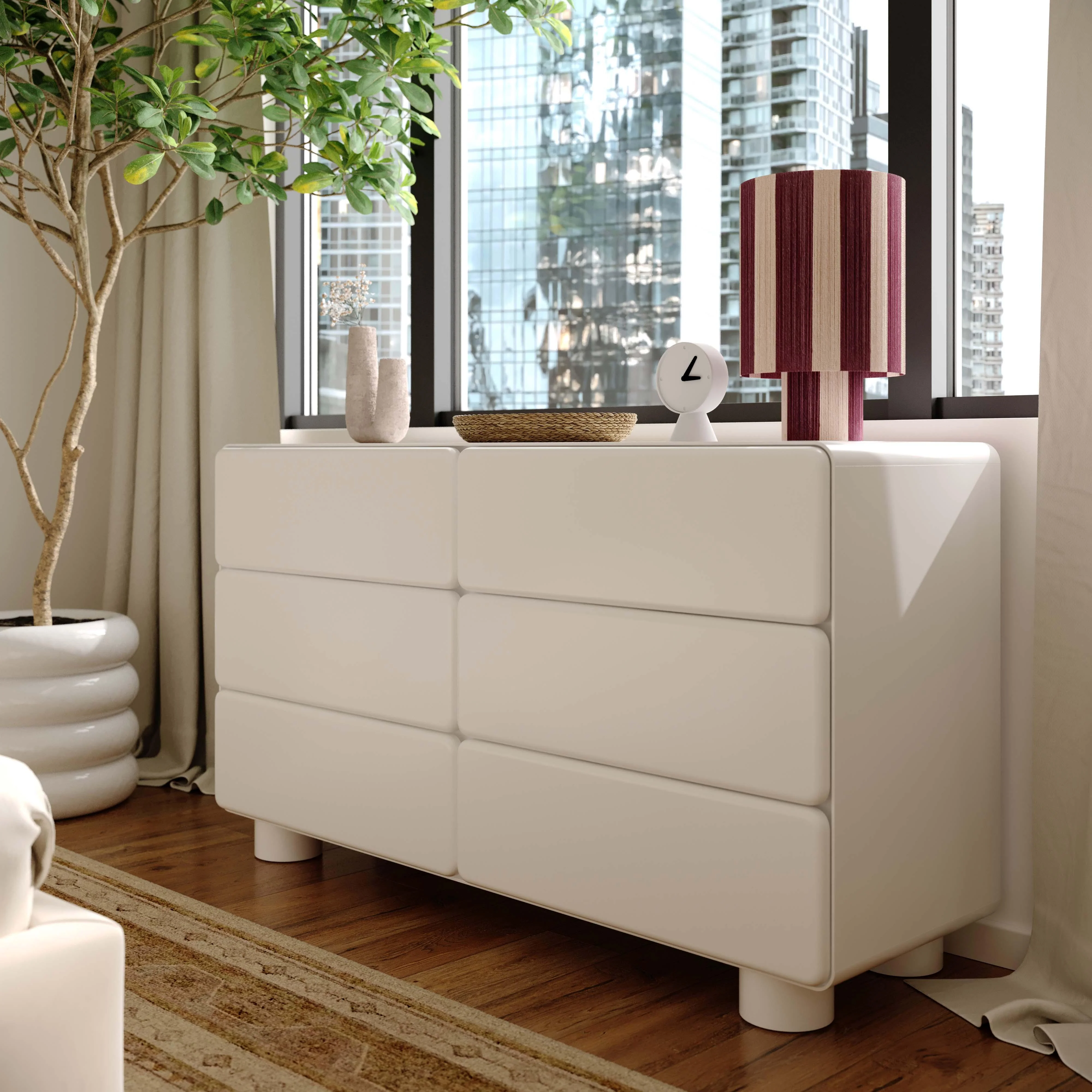 Tammy White 6-Drawer Dresser - Remutear