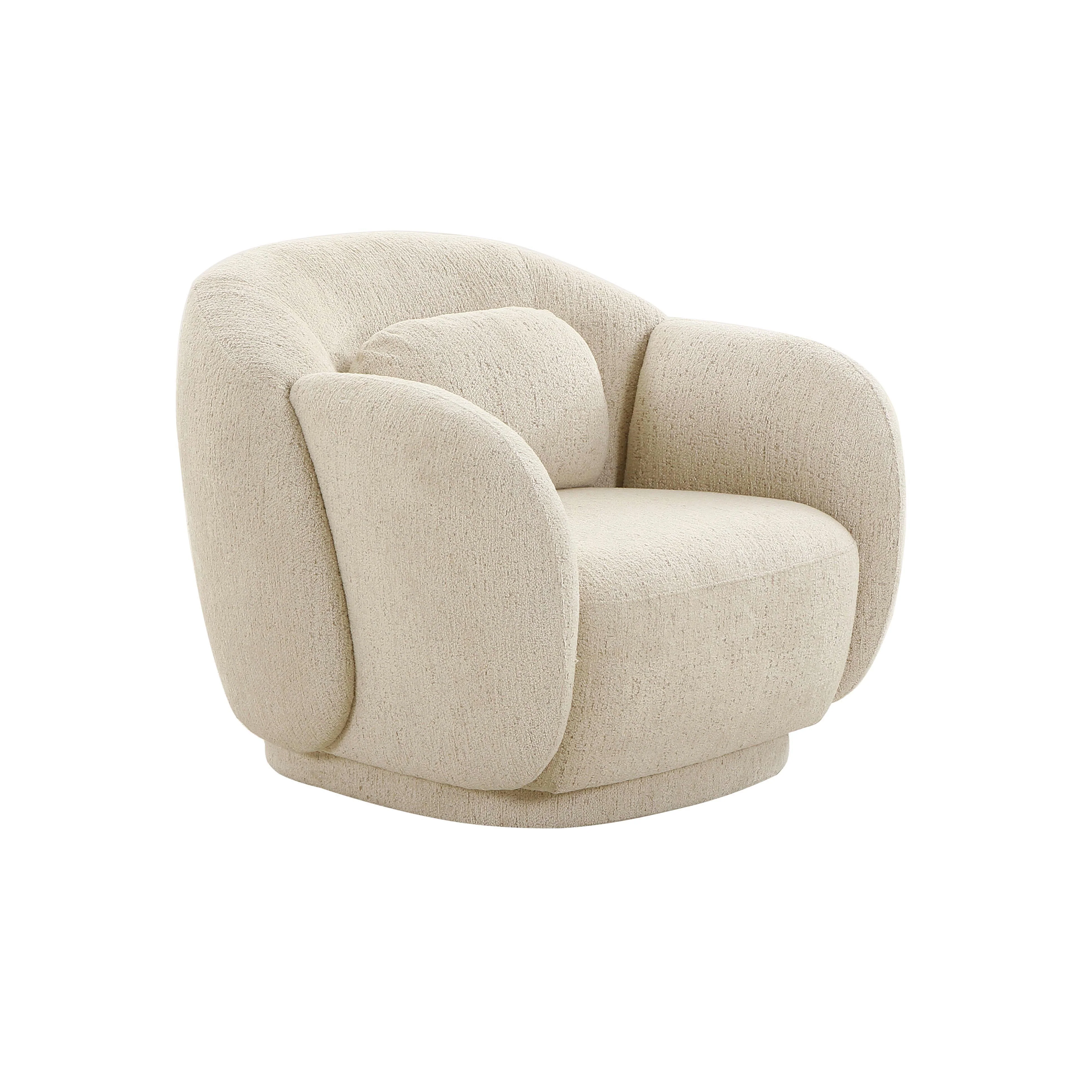 Misty Cream Boucle Accent Chair - Remutear